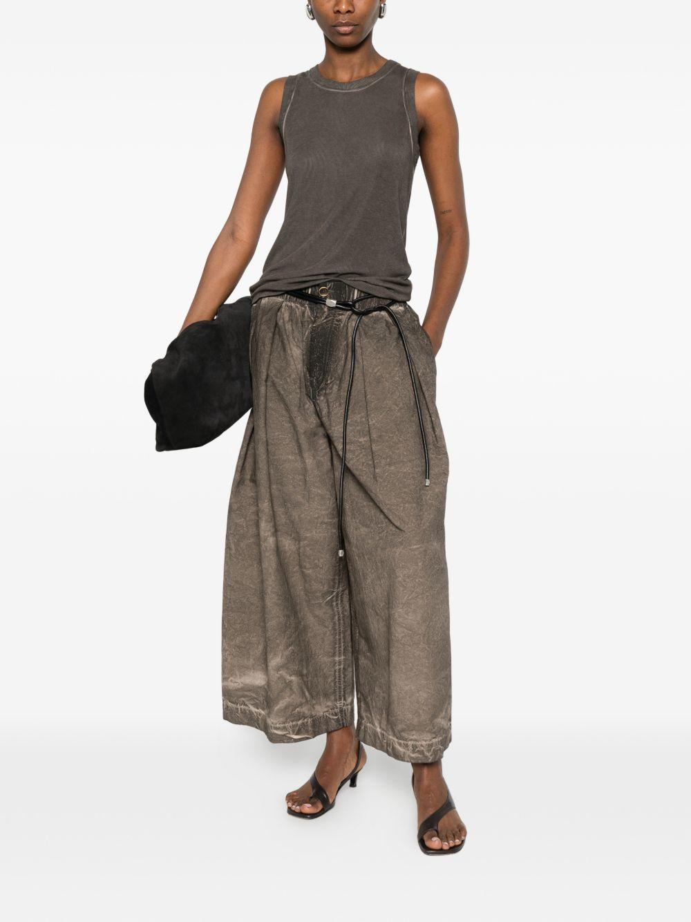 Ti Ribbed Tank Top UP1030 UW860 GREY BROWN UMA WANG 