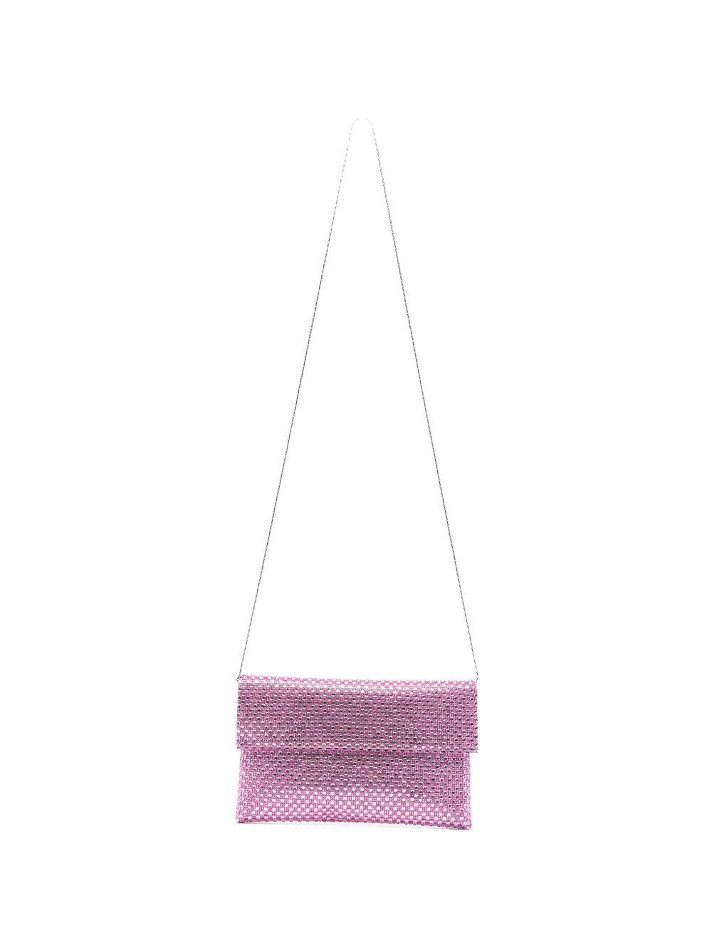 Pochette compatta caratterizzata da un rivestimento integrale in strass e finitura metallica. BAG0006462P ROSA TWENTY FOURHAITCH 