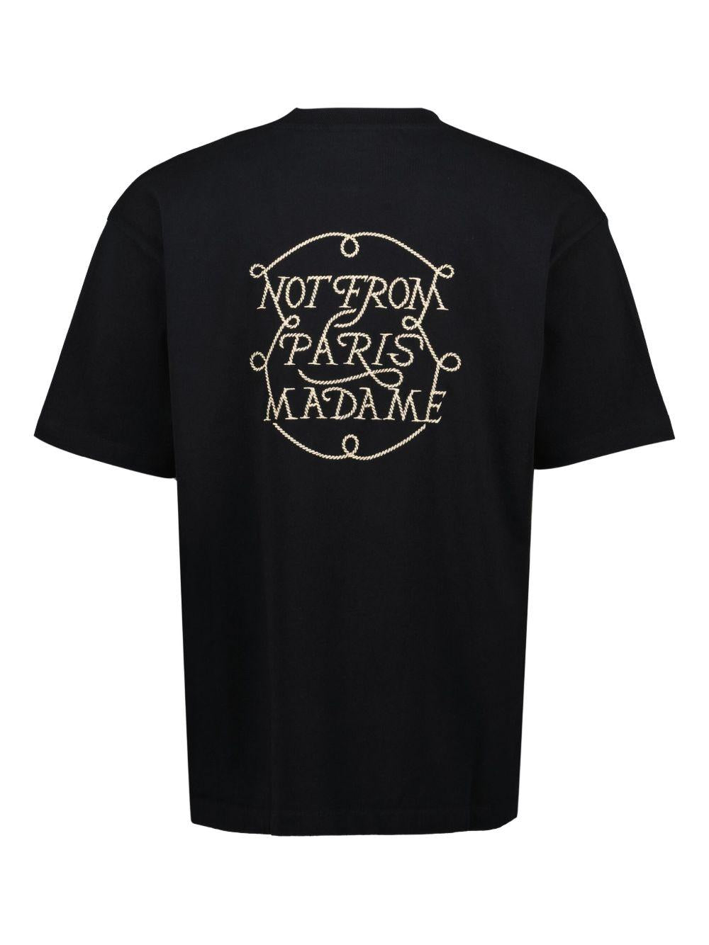 Le T-Shirt Slogan Tresses HTS259CO134 BLACK DROLE DE MONSIEUR 