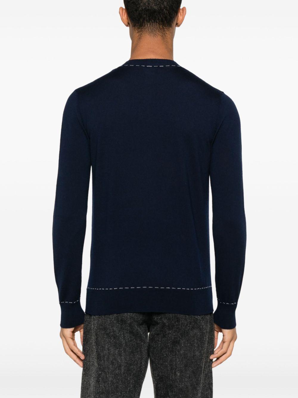 Maglione con cuciture decorative L76MAGL77MAG0L030 1102 BLUE SABBIA ELEVENTY 