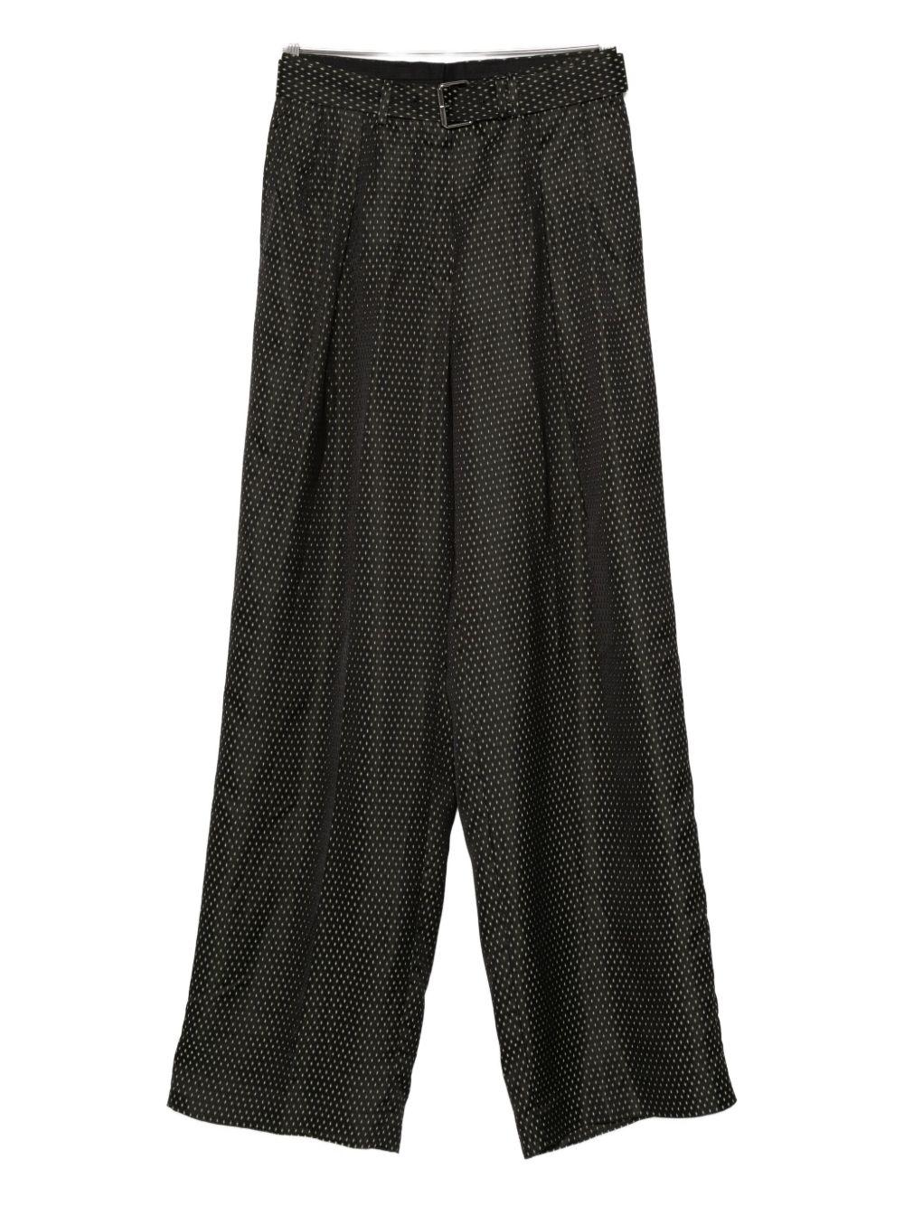 Belted Jacquard Trousers PEACHESBIS2350 900 BLACK DRIES VAN NOTEN 