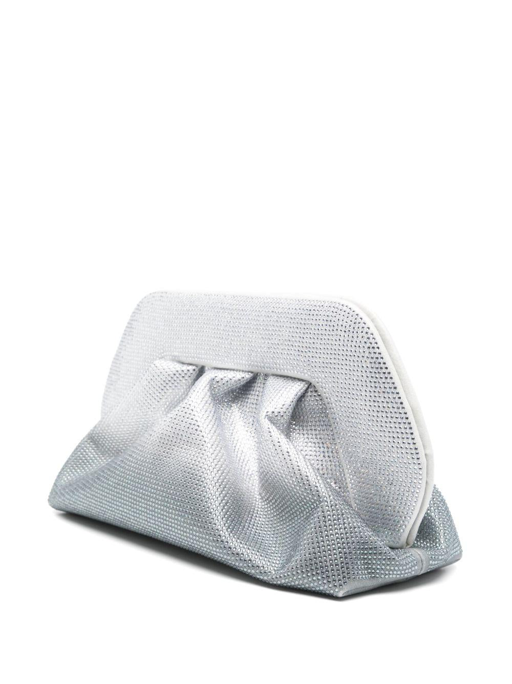 Tia clutch bag TMSR25TSX181 SILVER BLACK THEMOIRE 