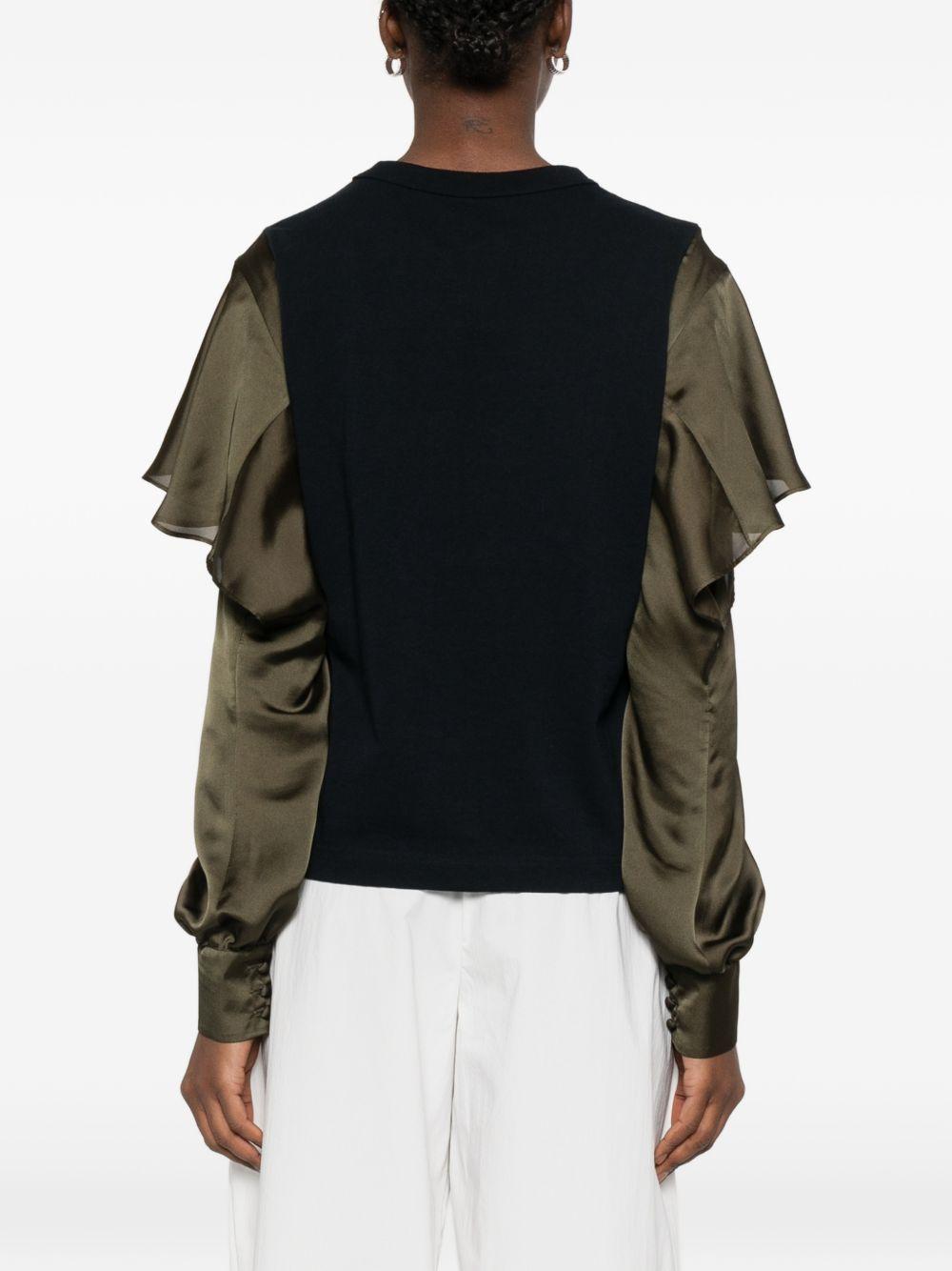 Satin Cotton Jersey T-Shirt 2608403 212 NAVY KHAKI SACAI 