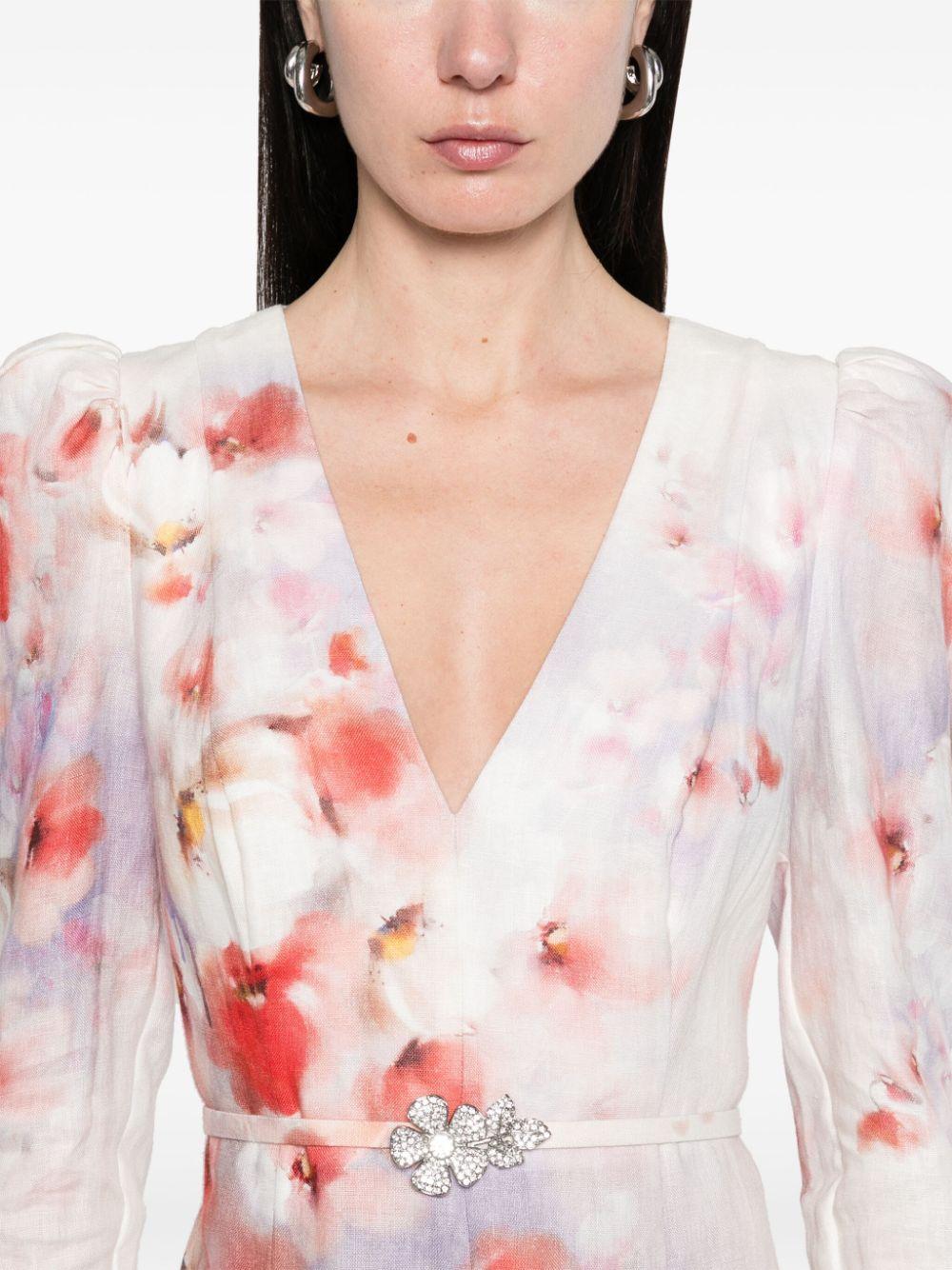 Abito midi Crush 2344DR251 SCARLET FLORAL ZIMMERMANN 