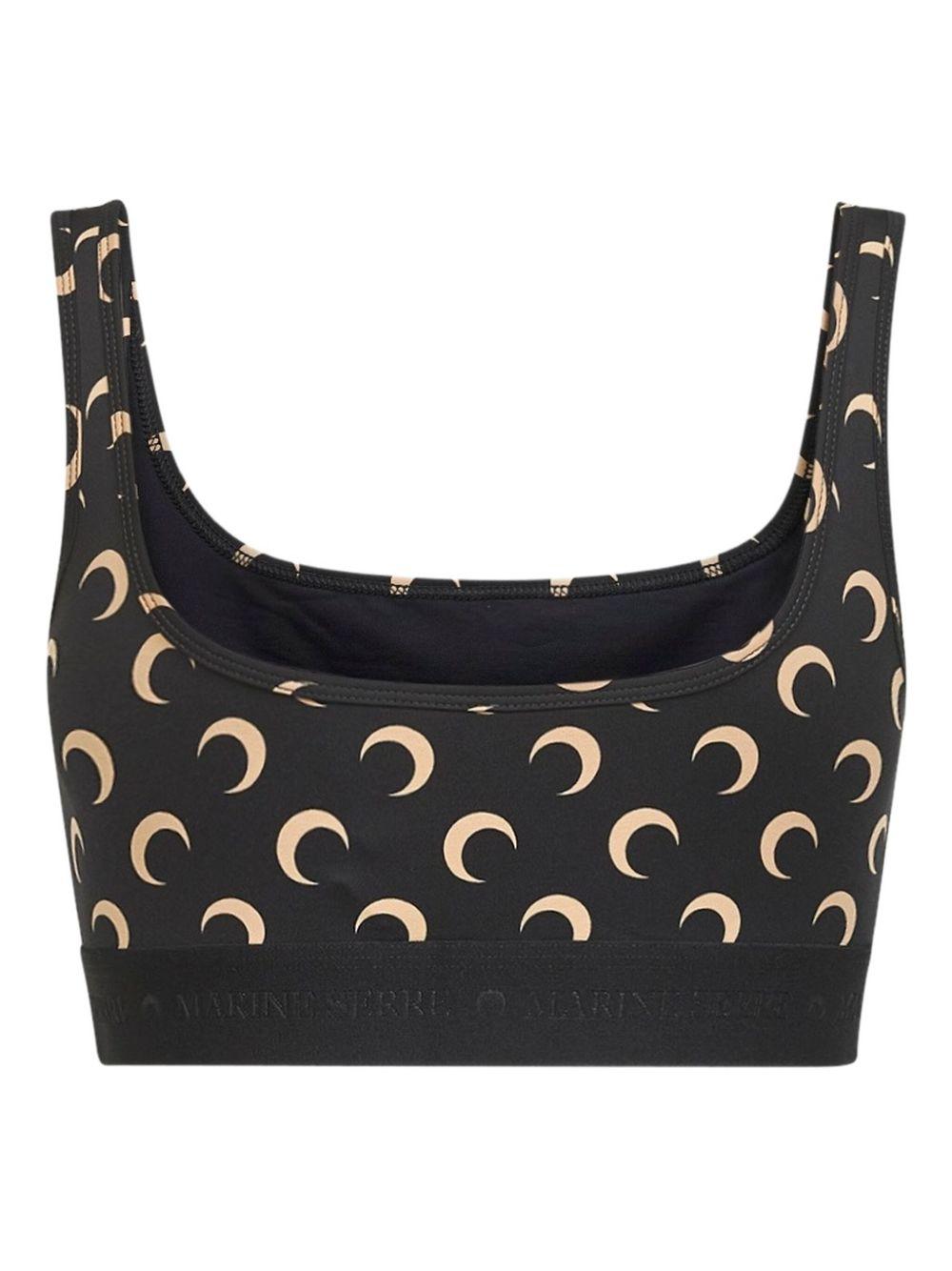 Moon Printed Jersey Sport Bra WUW055BCJER0001 IT99 INVERSE TAN MARINE SERRE 