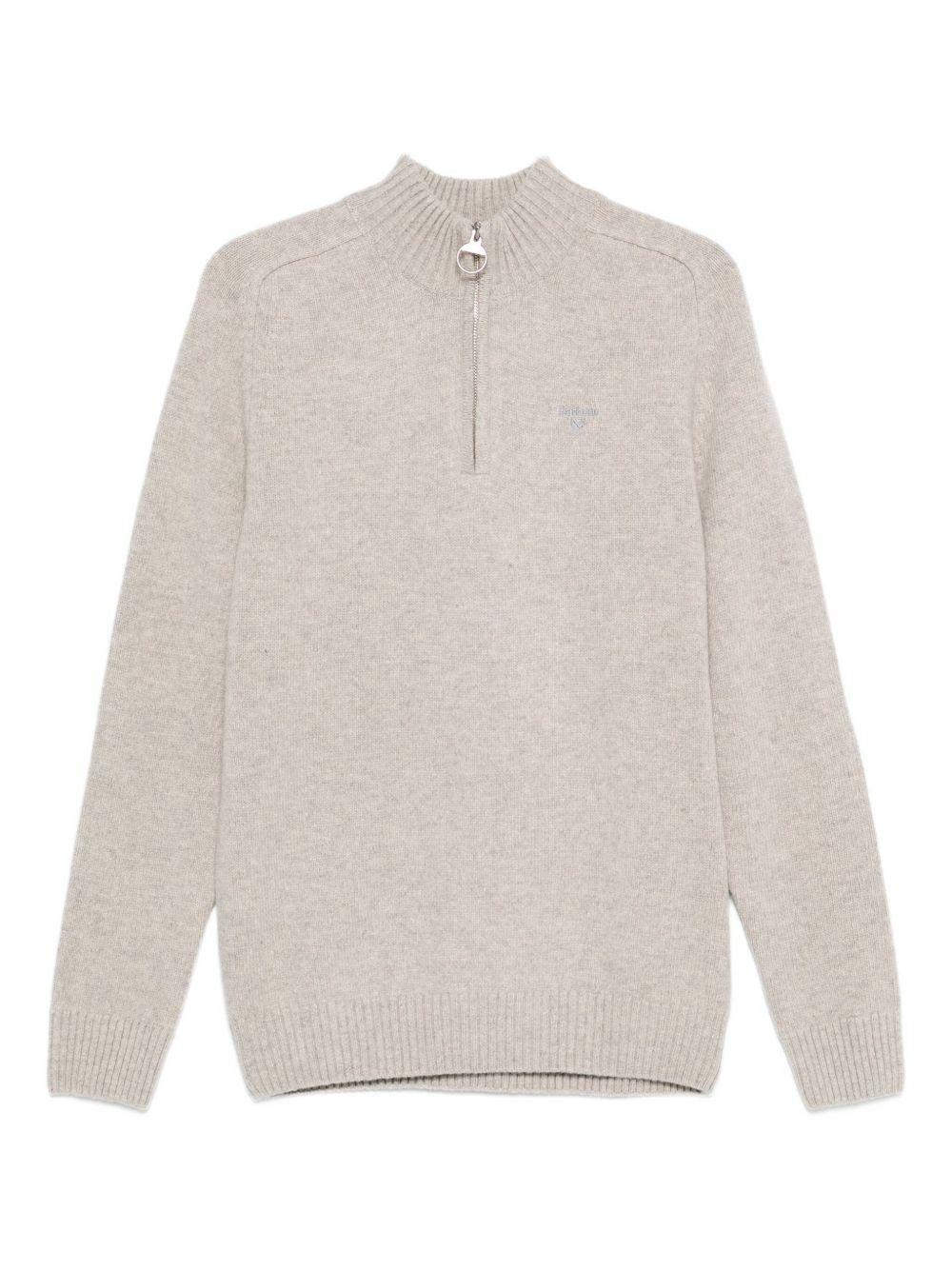 Maglione con zip corta Grangetown MKN1653MKN GY15 LIGHT GREY BARBOUR 