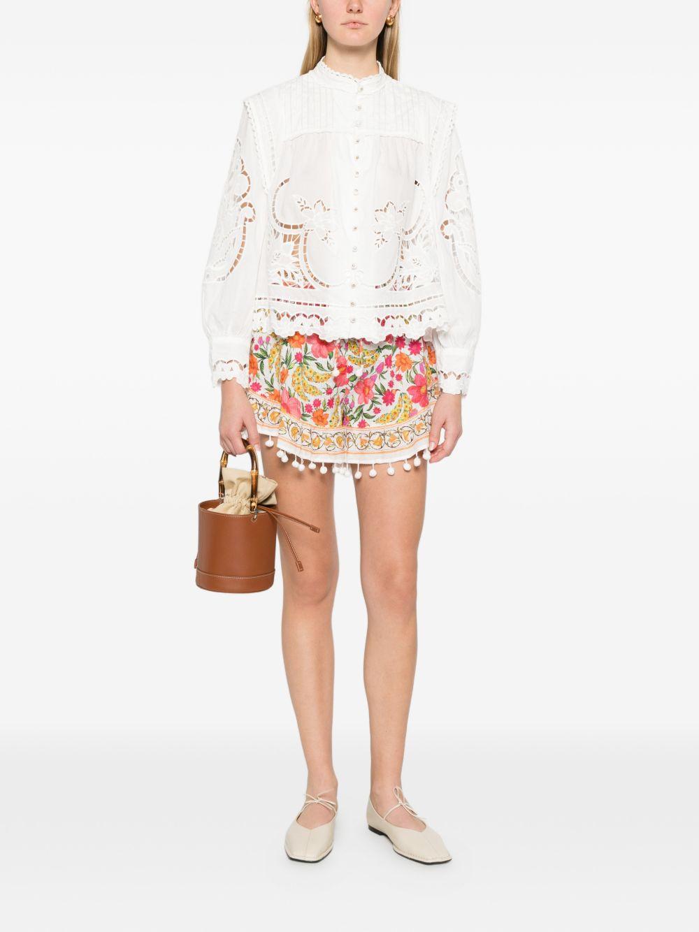 Camicetta con motivo traforato 351181 L0025 OFF WHITE FARM RIO 