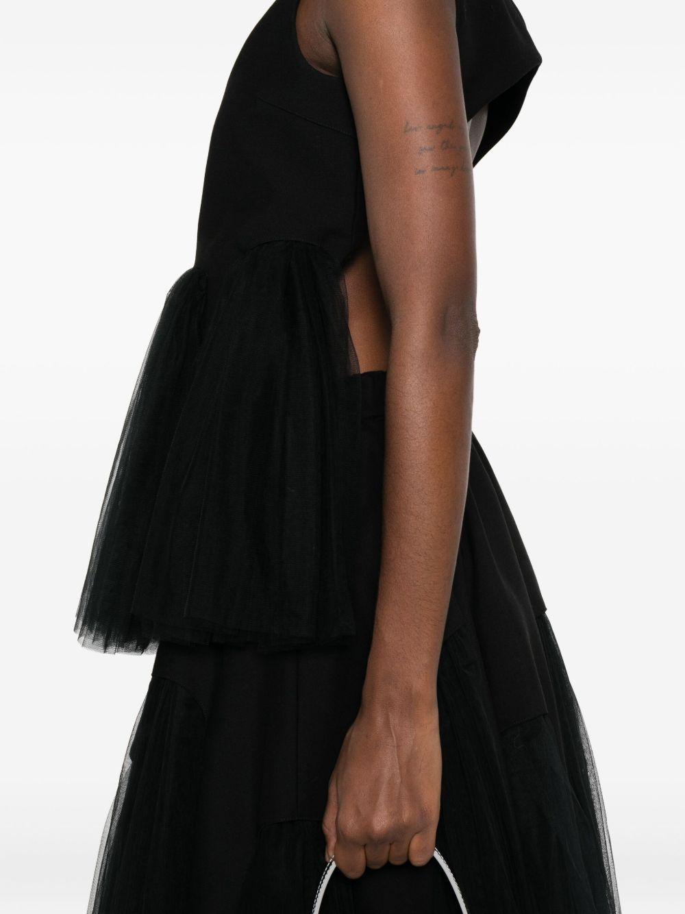 Tulle Trim Top 3PV016051 BLACK NOIR KEI NINOMIYA 