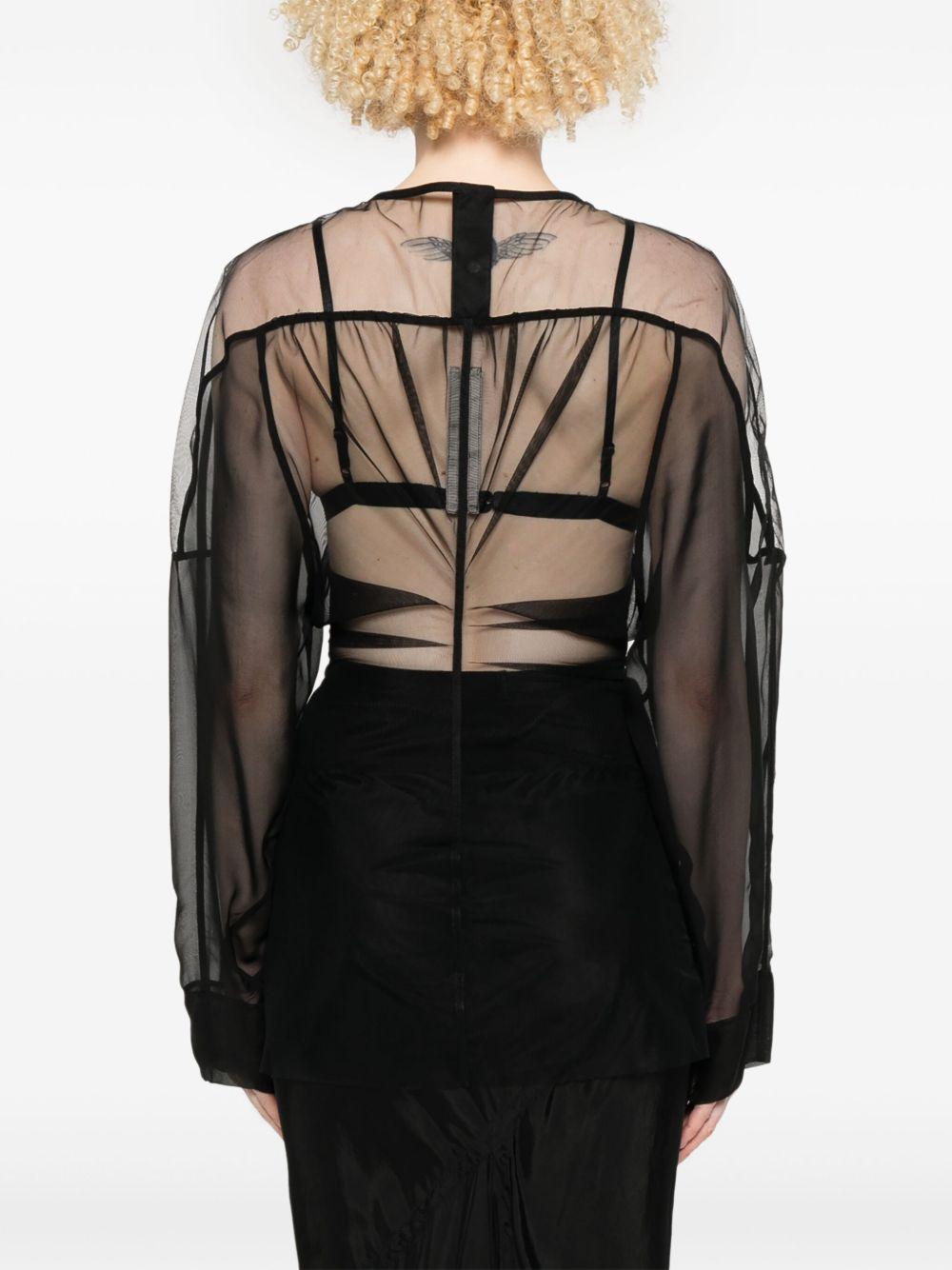 Collage Tulle T-shirt RP01E7229TUSS 09 BLACK RICK OWENS 