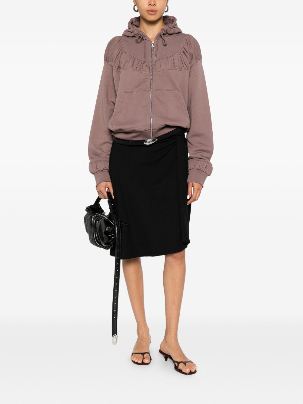 Cropped Loose Zipped Hoodie HADINA3610 811 TAUPE DRIES VAN NOTEN 