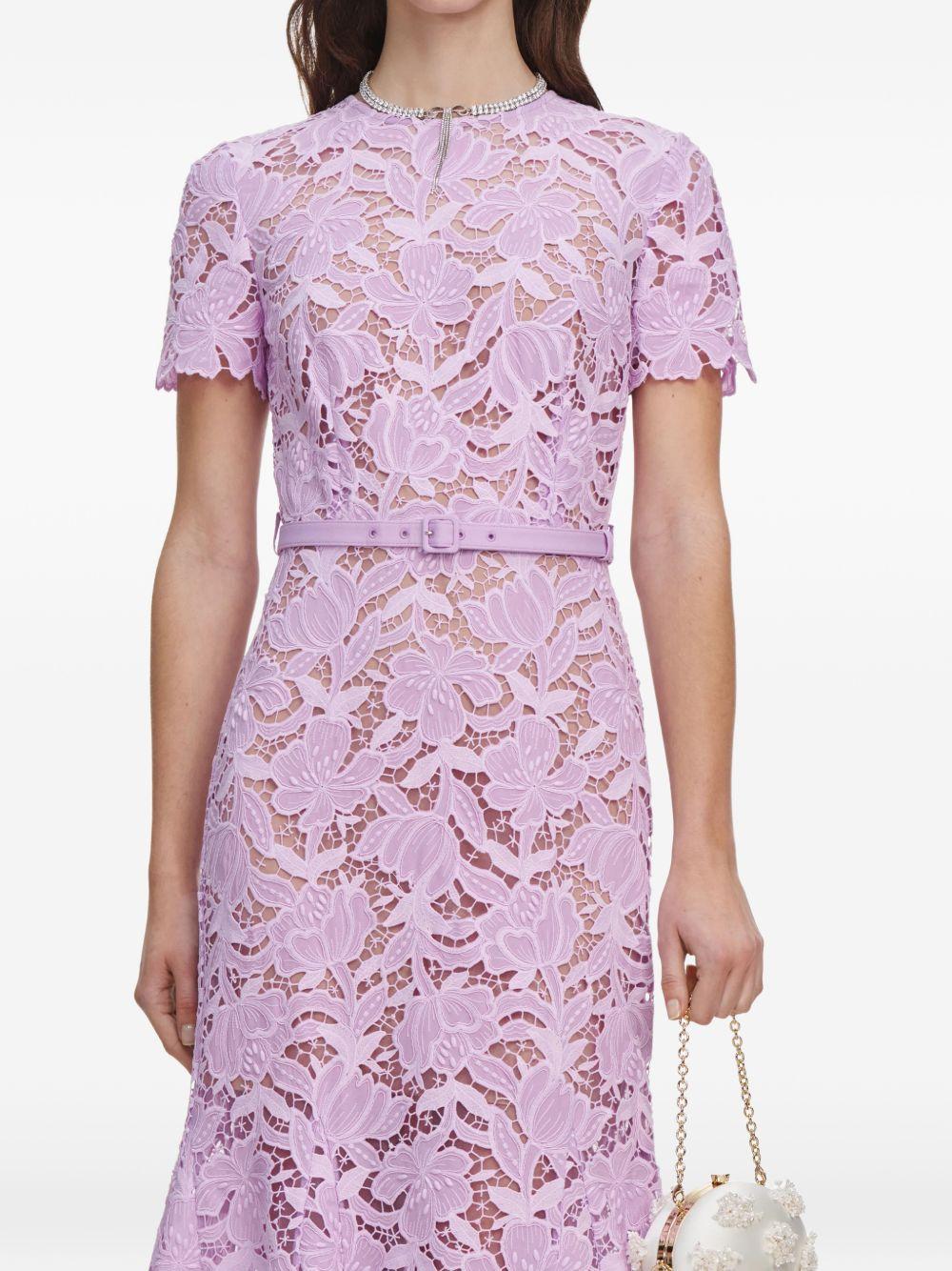 Abito midi in pizzo PF26107ML LILAC SELF-PORTRAIT 
