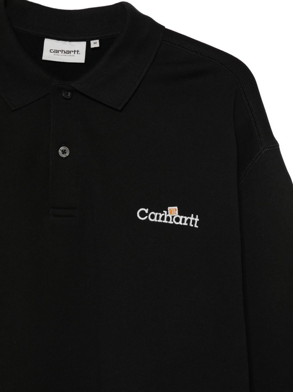 WIP Label Polo Sweatshirt Cotton I036349 89XX BLACK CARHARTT WIP 