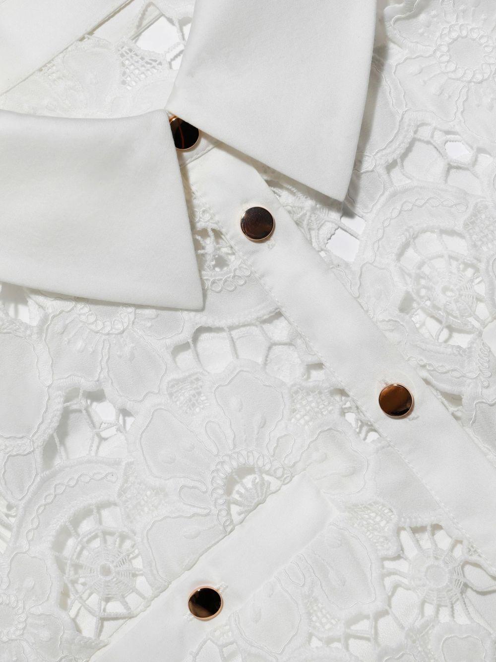 Abito Lungo Bianco con Colletto in Pizzo AC26028XW WHITE SELF-PORTRAIT 