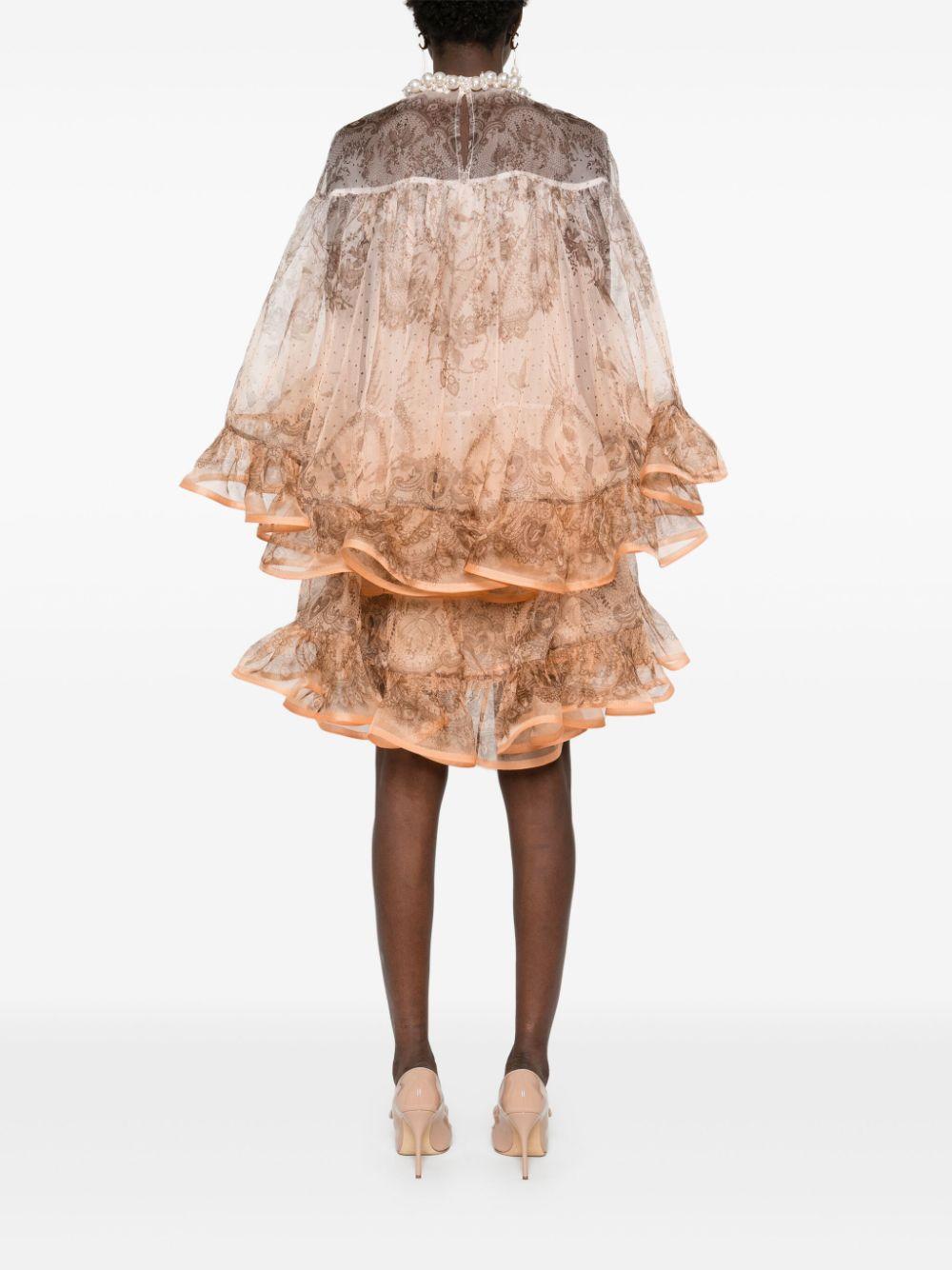 Miniabito Crush 2345DR251 PEACH LACE PRINT ZIMMERMANN 