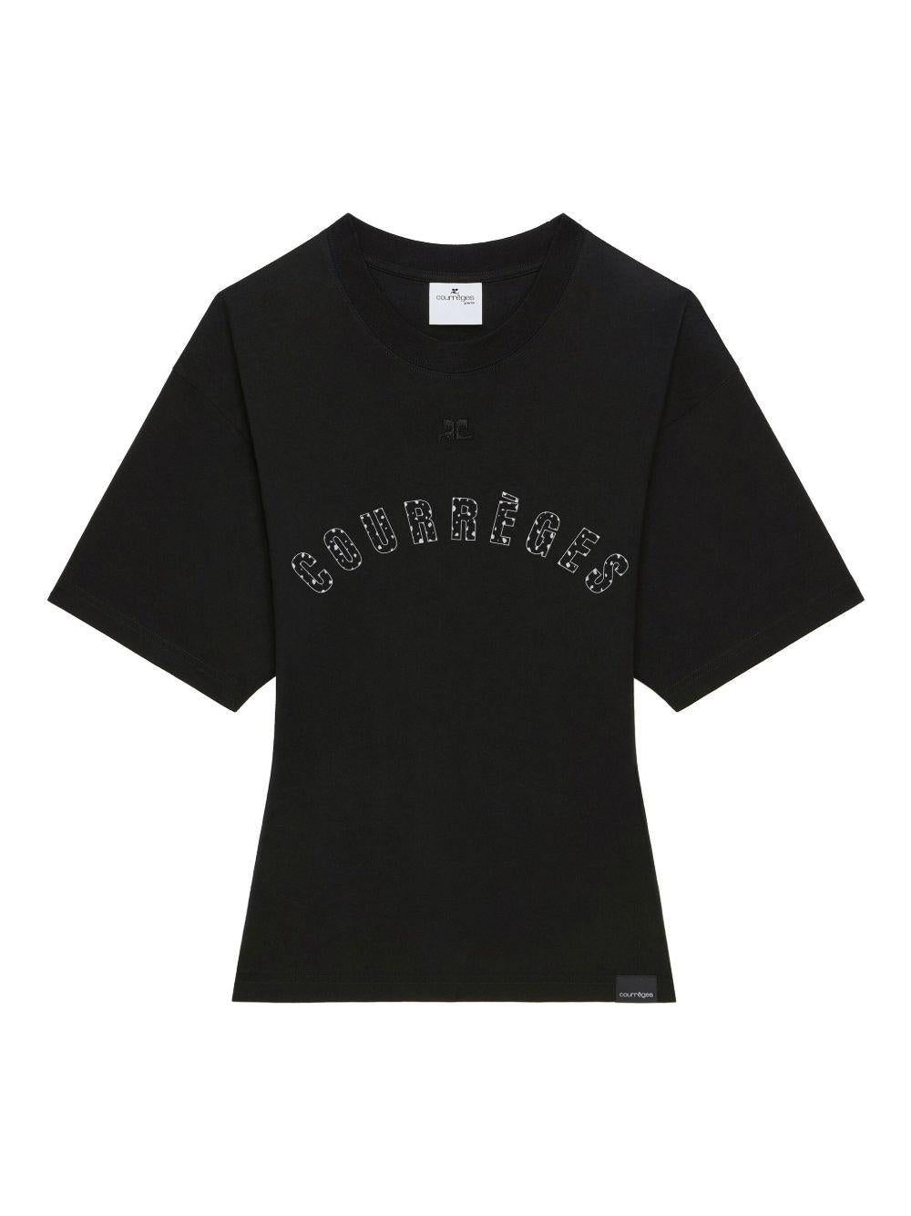 Printed T-Shirt 225JTS168JS0112 B177 BLACK SMALL MEDUSA COURREGES 