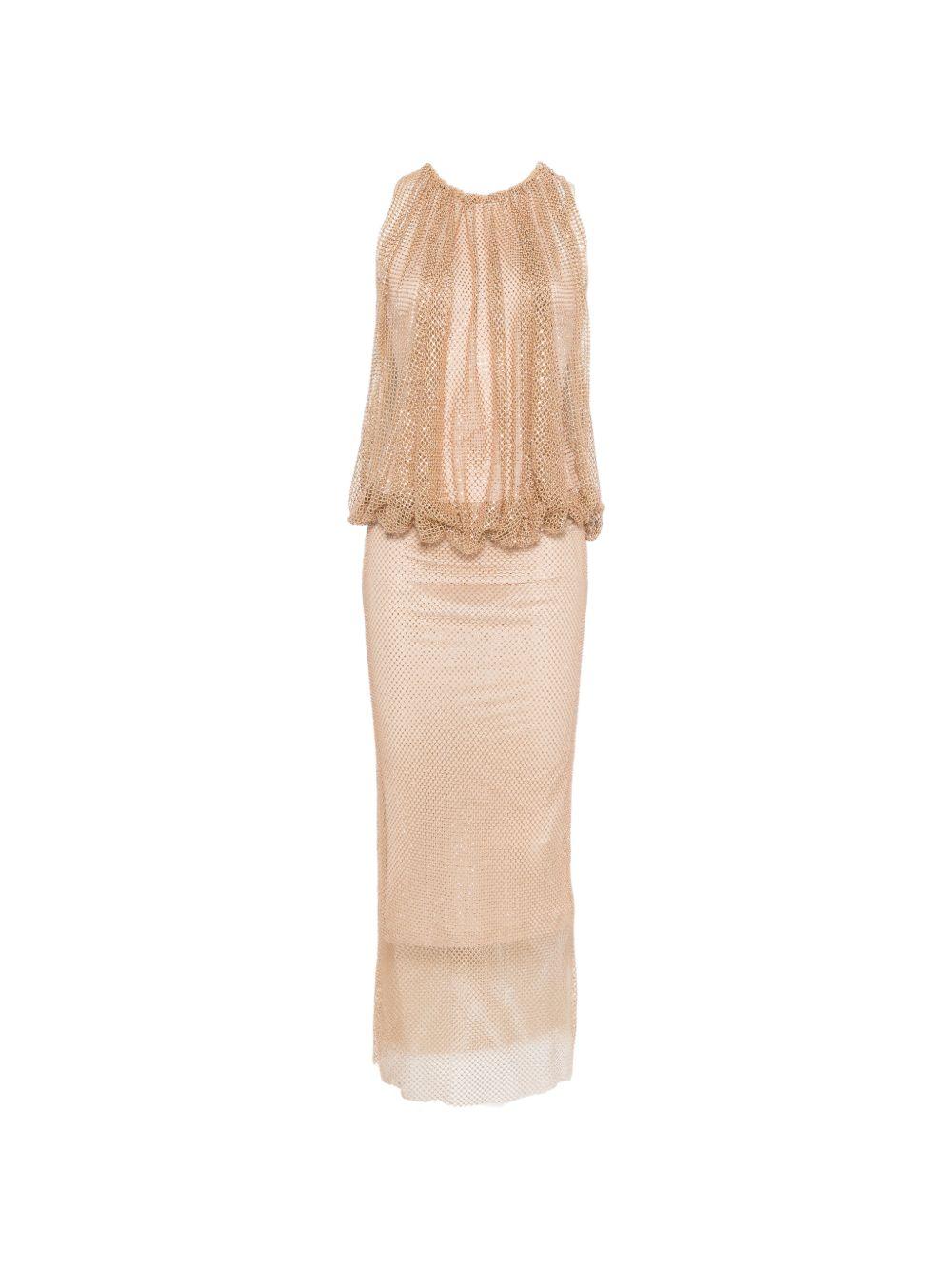 Abito in rete con cristalli SPXPAPPA 003 CAMMELLO SPORTMAX 