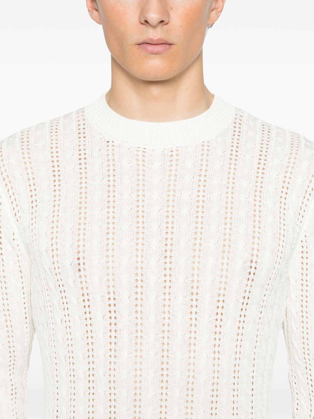 Maglione traforato K76MAGK58MAG0A001 01 BIANCO ELEVENTY 