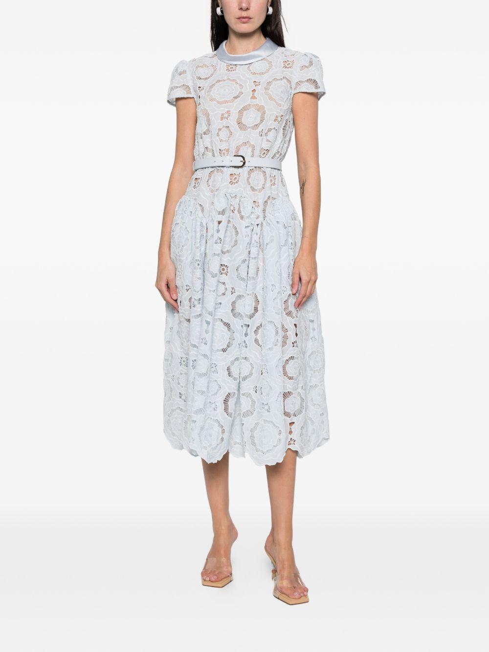 Abito Midi In Pizzo RS26167MBBL BLUE SELF-PORTRAIT 