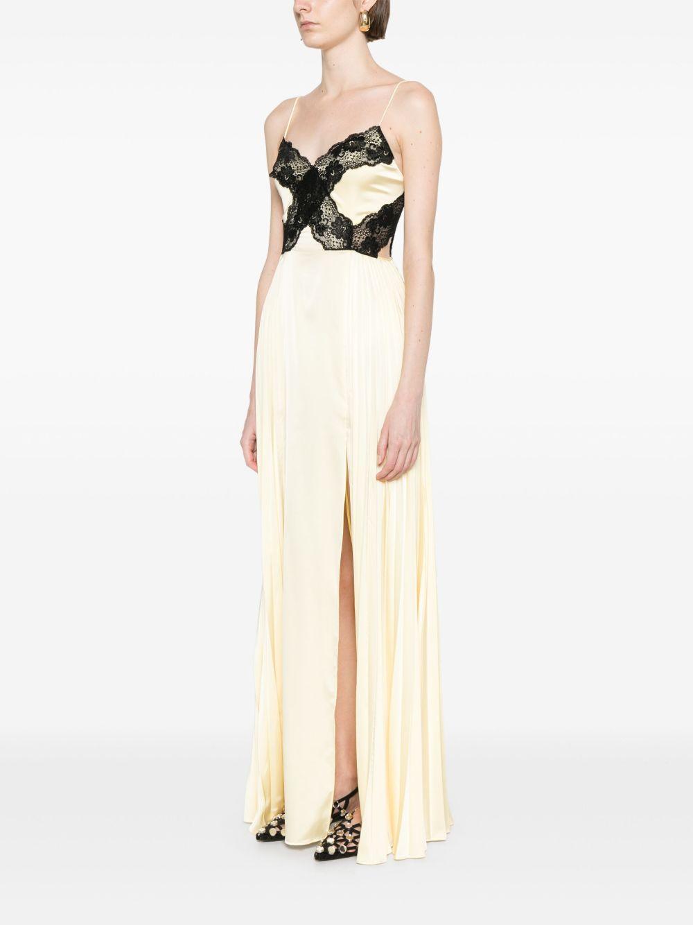 Satin lace maxi dress SS25039XY YELLOW SELF-PORTRAIT 