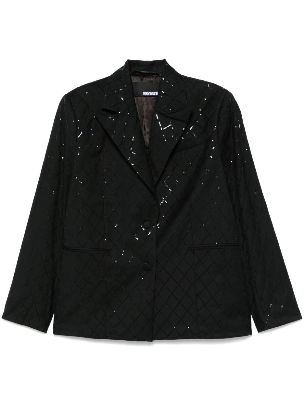 Blazer con paillettes 113325100 100 BLACK ROTATE 