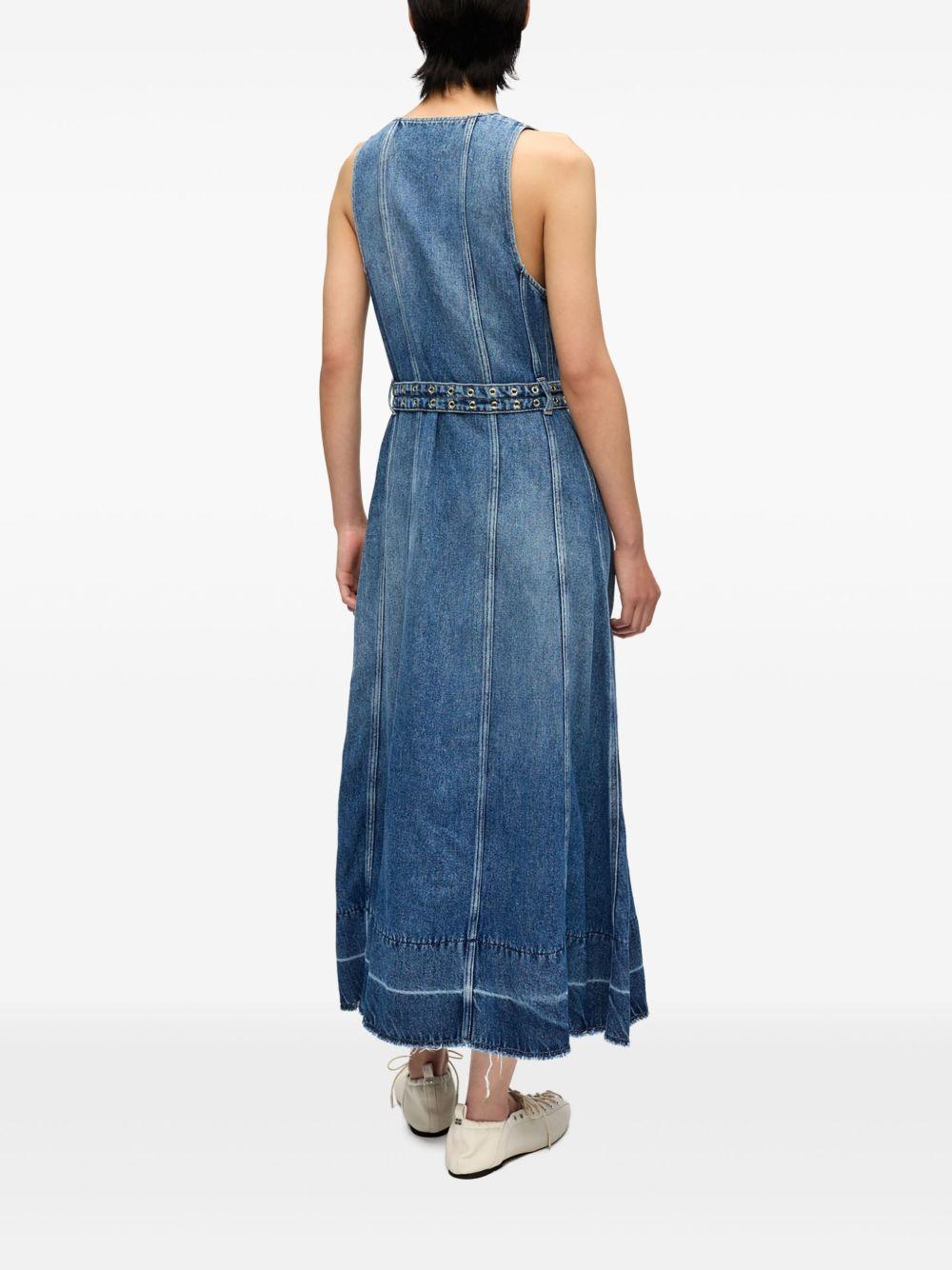 Blue Belted Midi Dress J1728 567 MID BLUE VINTAGE GANNI 