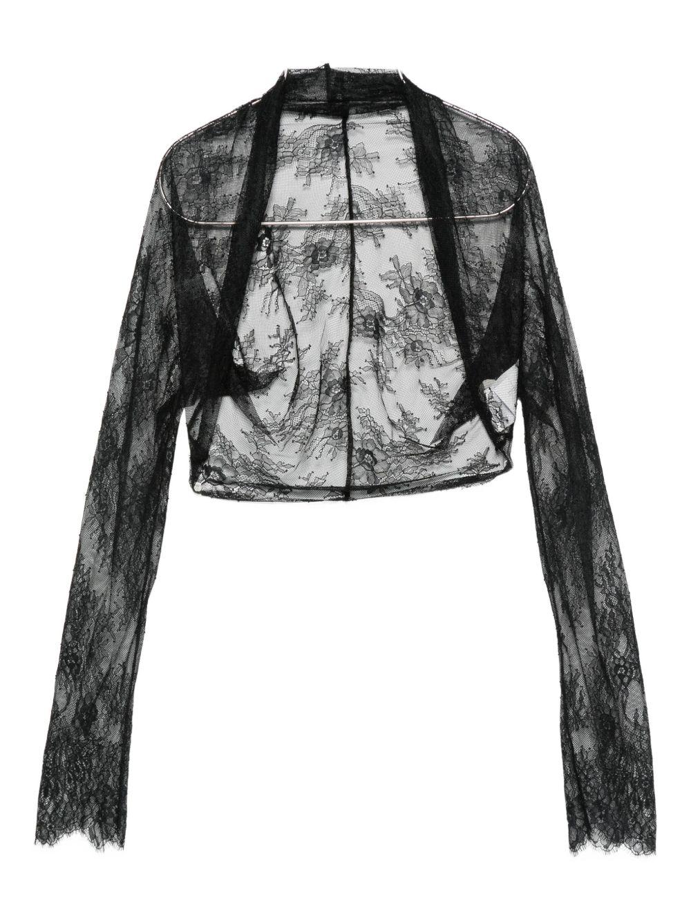 Giacca in Pizzo a Maniche Lunghe 252U33026620 0555 NERO ALBERTA FERRETTI 