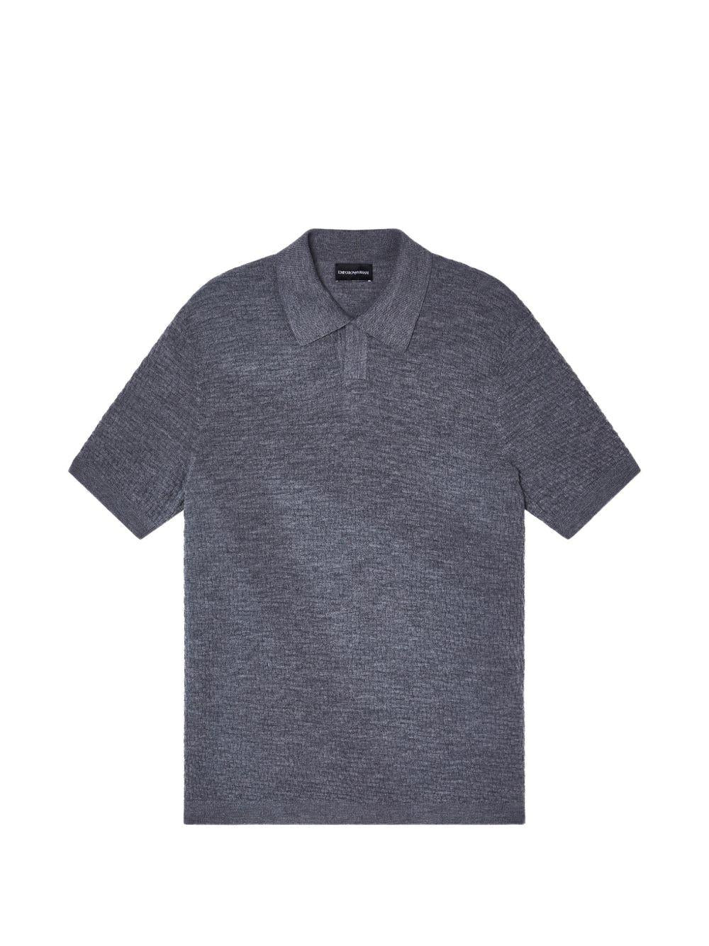Polo in Lana Vergine con Motivo Quadrettato EM004312AF23757 O8003 EMPORIO ARMANI 