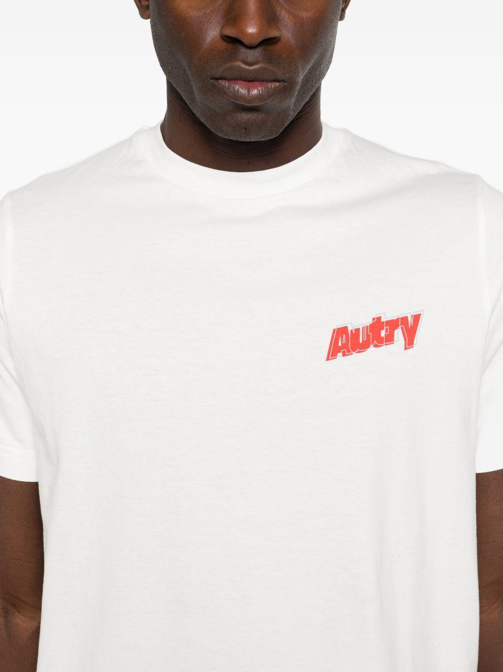 T-shirt in cotone con doppio logo uomo TSPM045W JERSEY WHITE AUTRY 