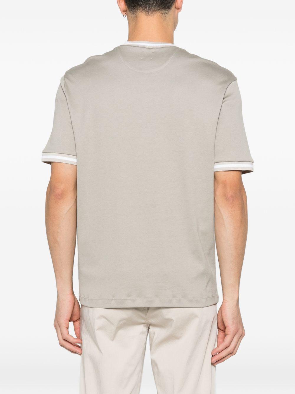 T-shirt girocollo in jersey di cotone M75TSHM13TES0M291 070301 VERDE TORTORA BIANCO ELEVENTY 
