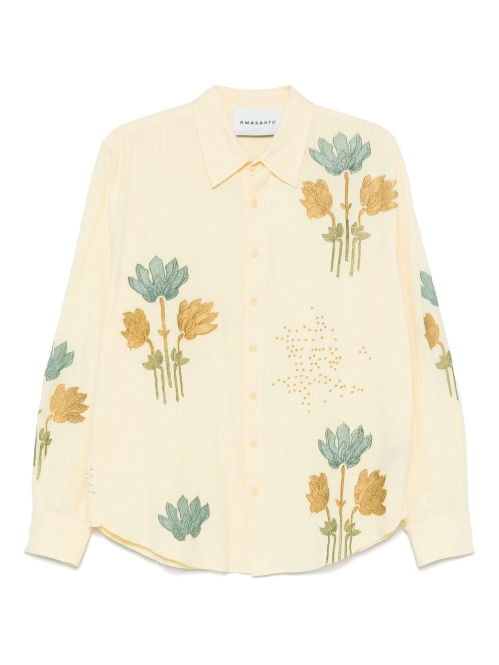 Camicia con ricamo B6D0019 201M BANANA AMARANTO 