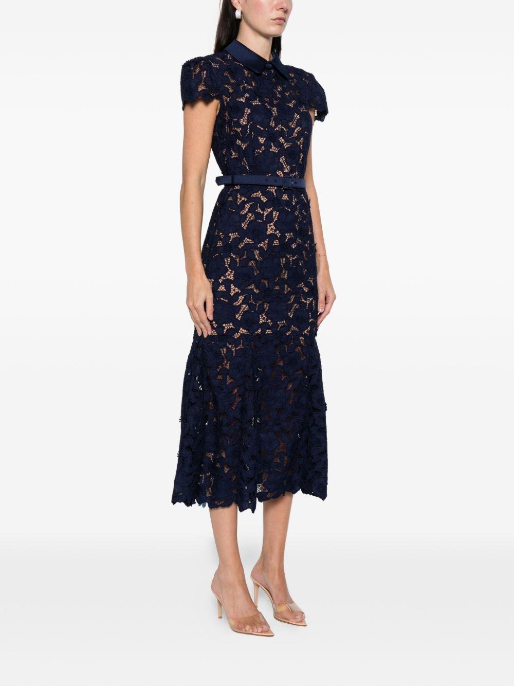 Abito Midi In Pizzo RS26171MN NAVY SELF-PORTRAIT 