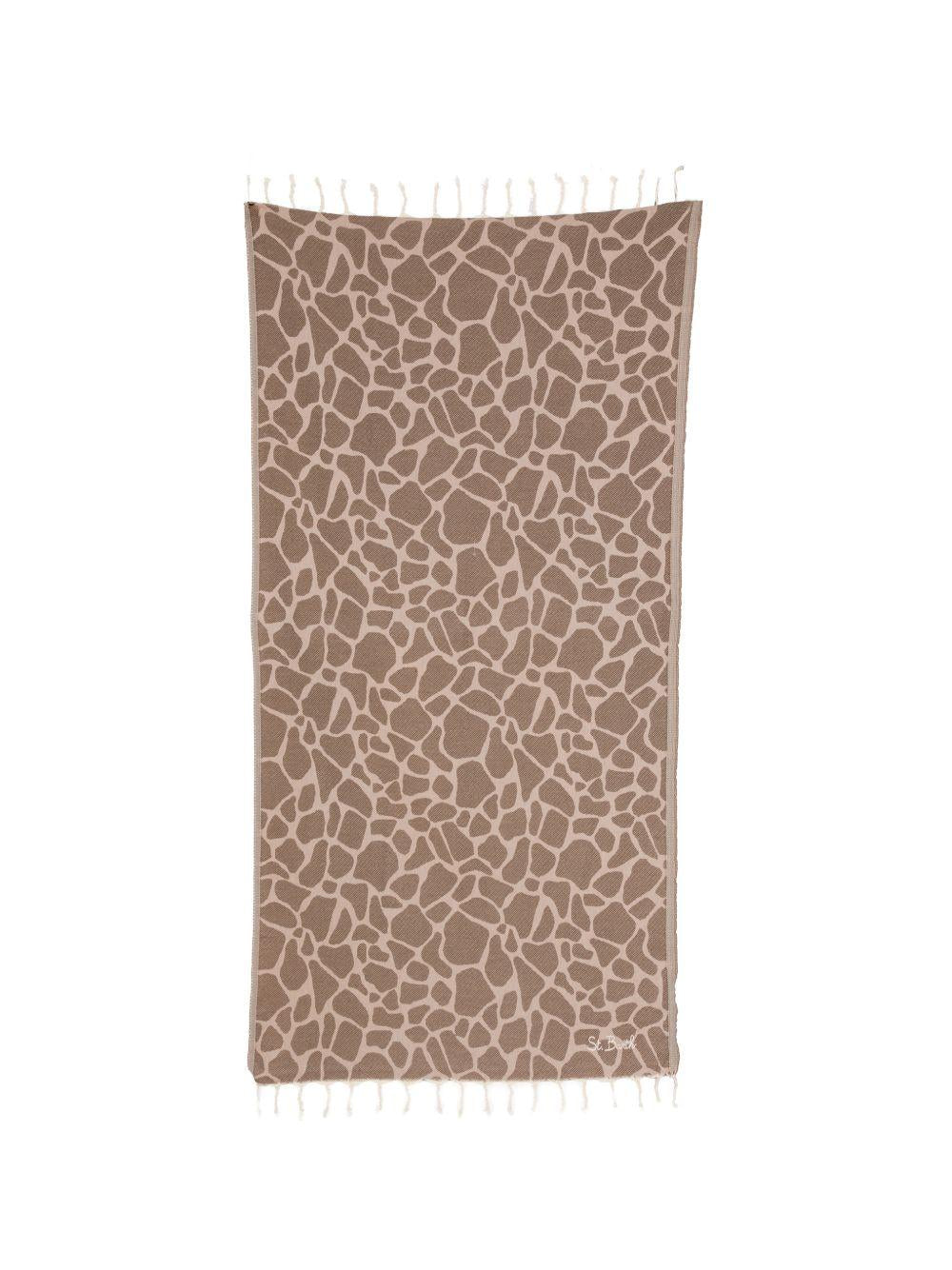 MC2 SAINT BARTH - Telo mare a righe beige e bianco FOUT00901061L GIRAFFE SKIN 18 MC2 SAINT BARTH 