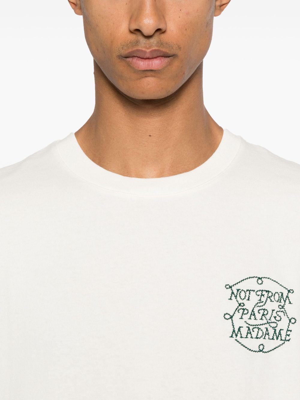 Le T-Shirt Slogan Tresses HTS259CO134 OFF WHITE DROLE DE MONSIEUR 