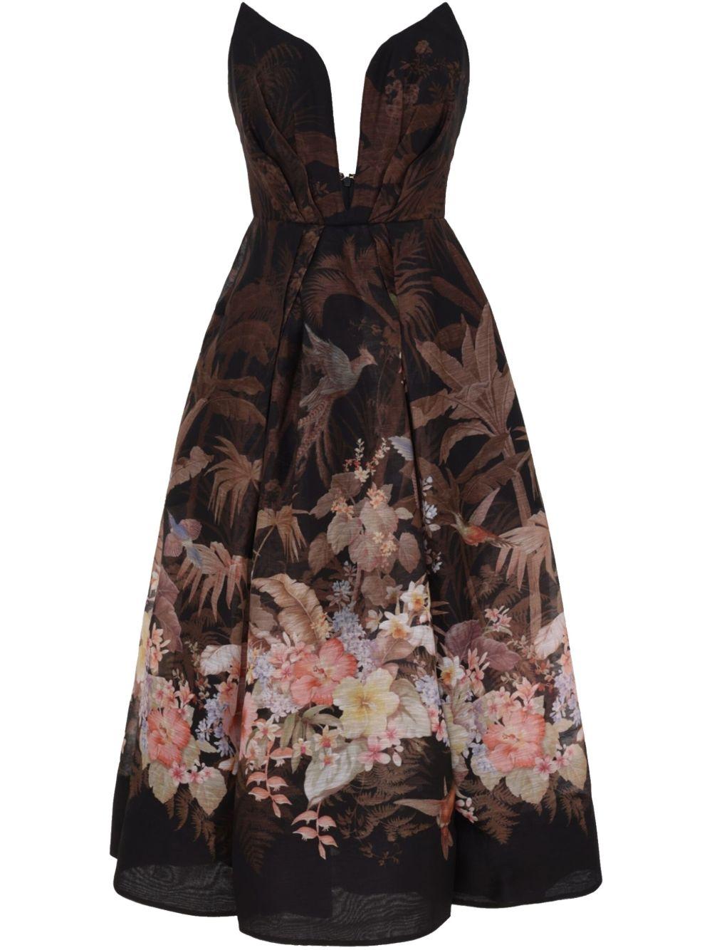 Abito midi drappeggiato Illuminate 3850DS251 BLACK TROPICAL ZIMMERMANN 