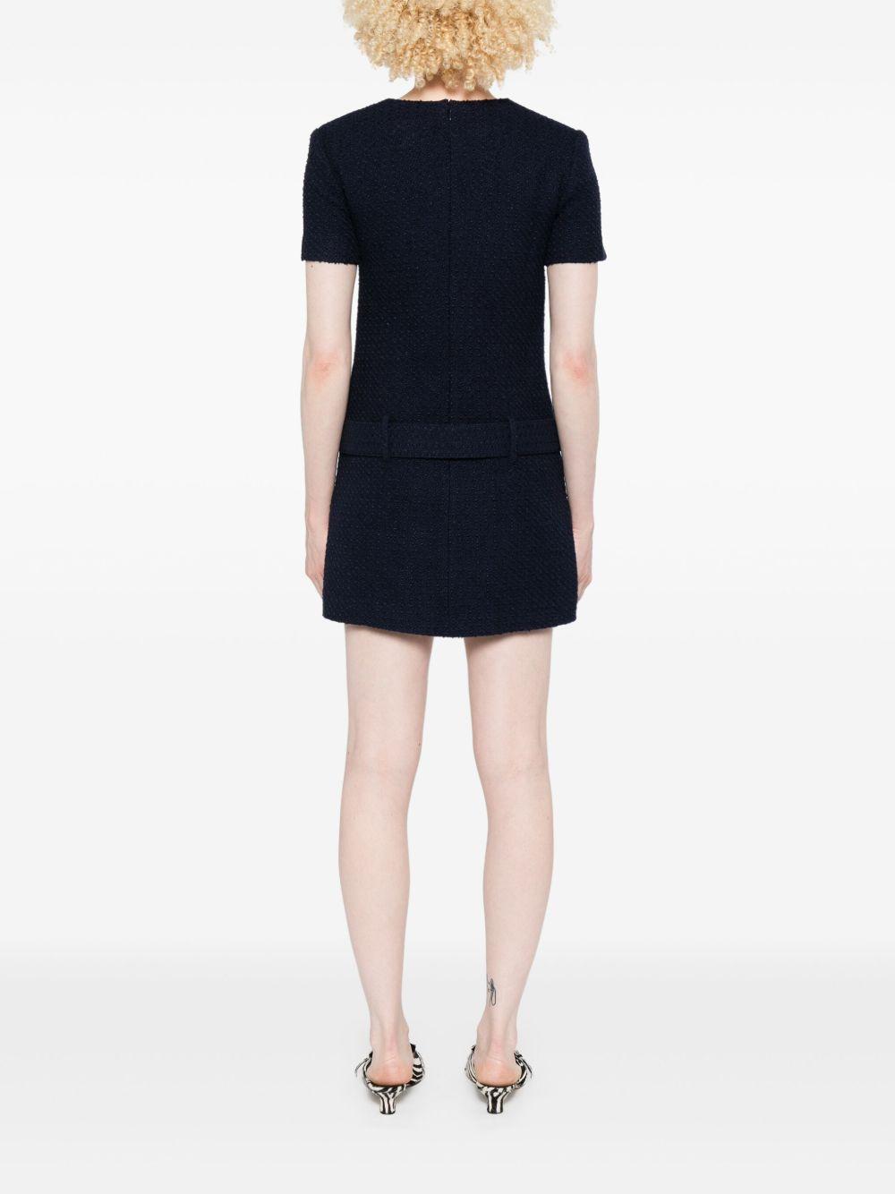Navy Bouclé Mini Dress<BR/> PF25034SABL BLUE SELF-PORTRAIT 