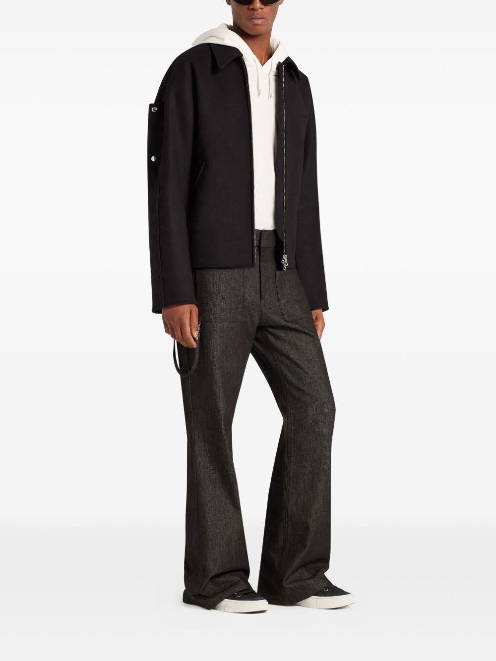 Embroidered Wool Bomber Jacket 325CBL308WO0118 9999 BLACK COURREGES 