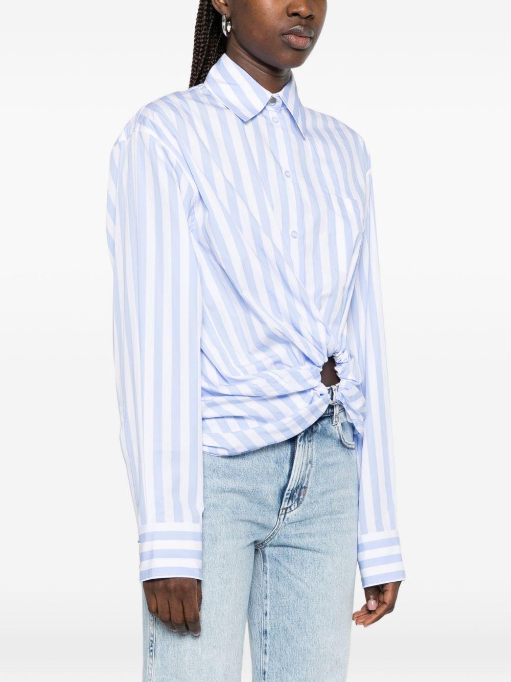 Camicia In Popeline Rigato SPXPALMIZI 003 BIANCO CELESTE SPORTMAX 