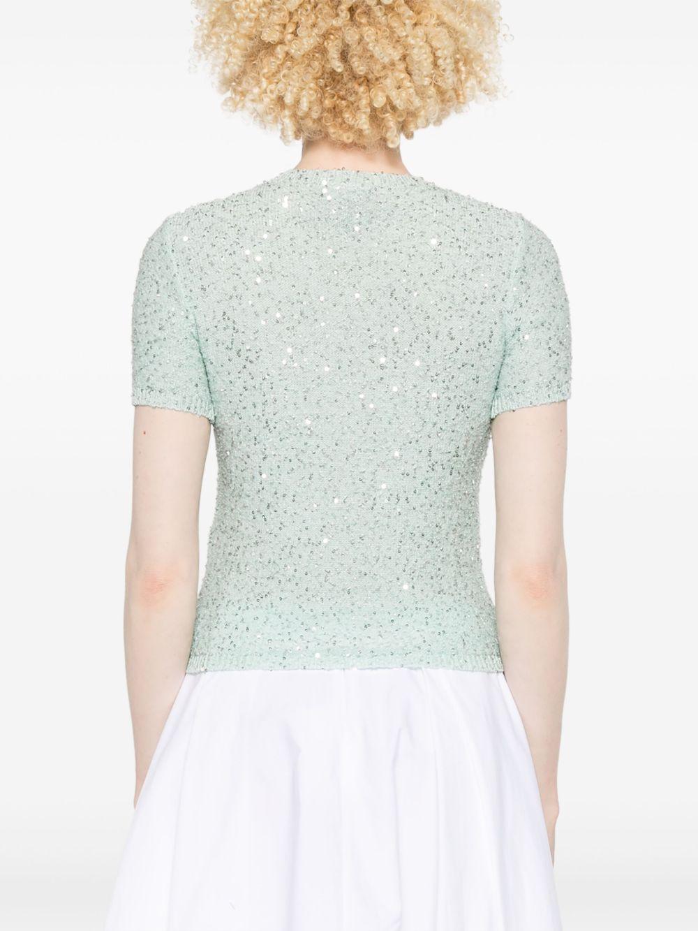 T-shirt con paillettes B27021 88 ACQUA ROBERTO COLLINA 