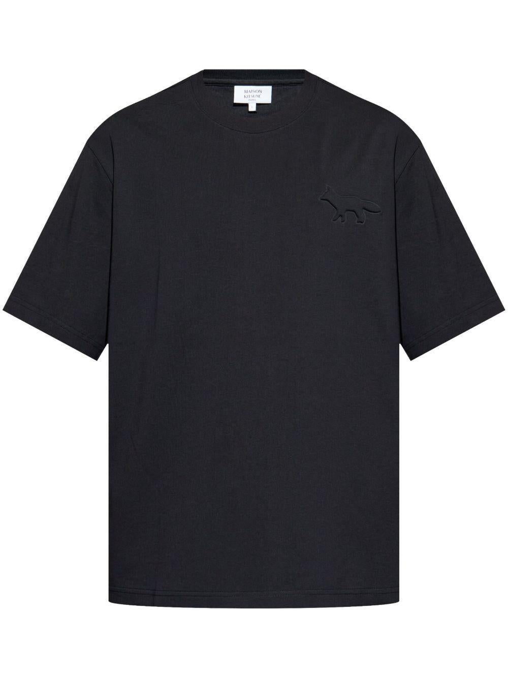 Profile Fox-Embossed T-shirt OM00116KJ7016 P199 BLACK MAISON KITSUNE 