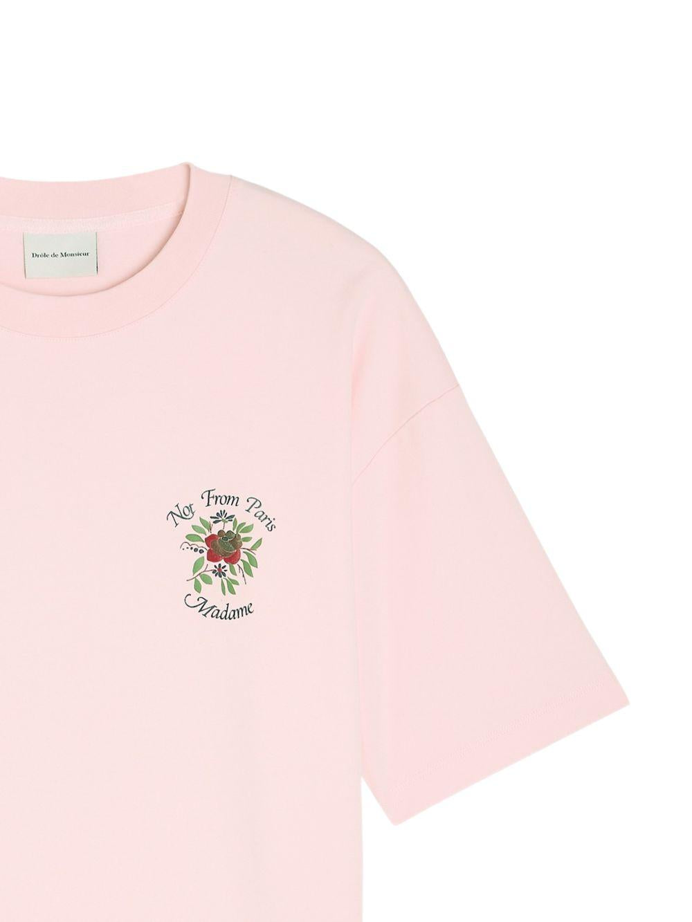 Le T-Shirt Slogan Rose JTS210CO002 LIGHT PINK DROLE DE MONSIEUR 