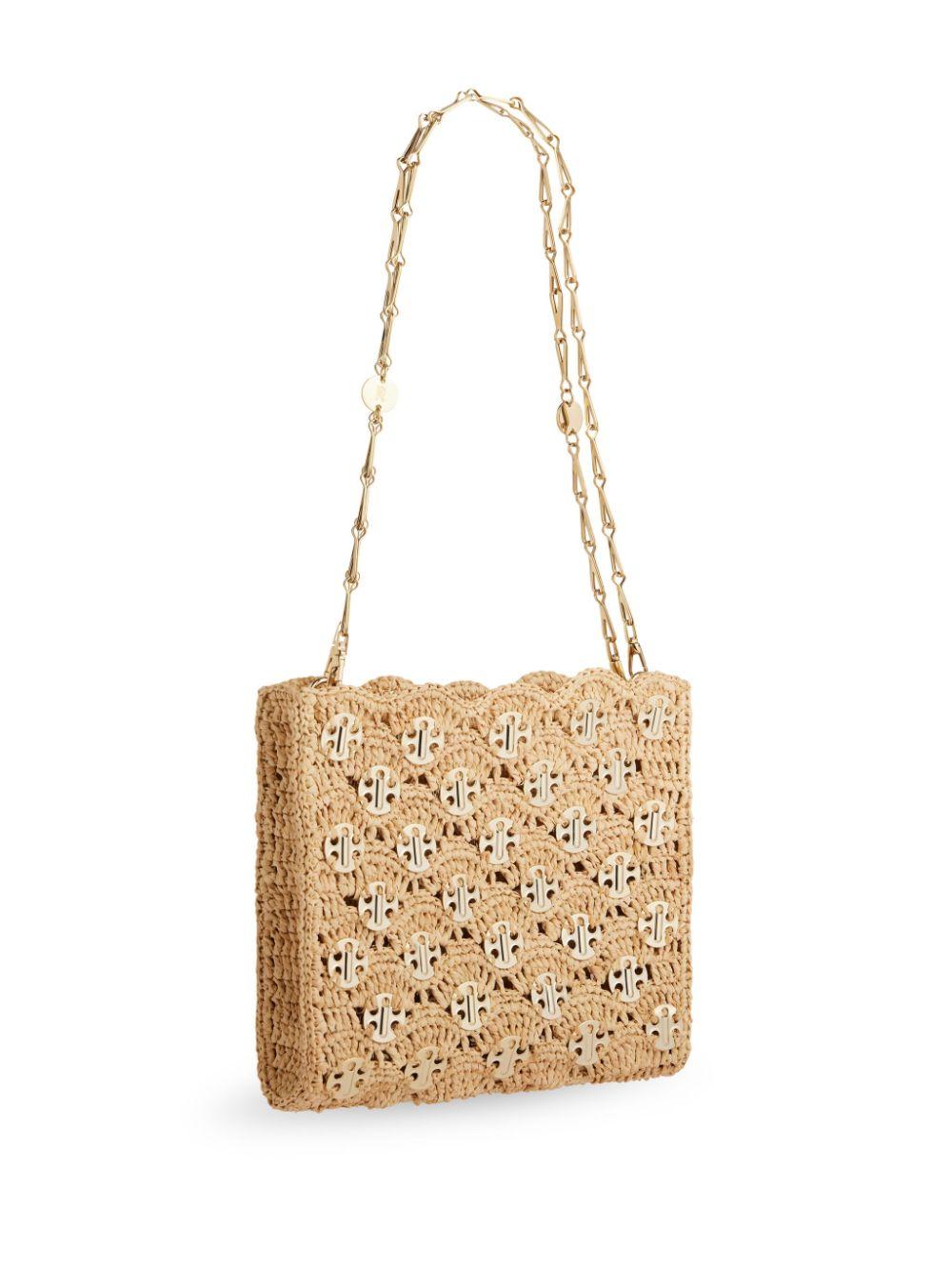 Iconic 1969 raffia shoulder bag 24FSS0442NAT026 M227 NATURAL LIGHT GOLD RABANNE 