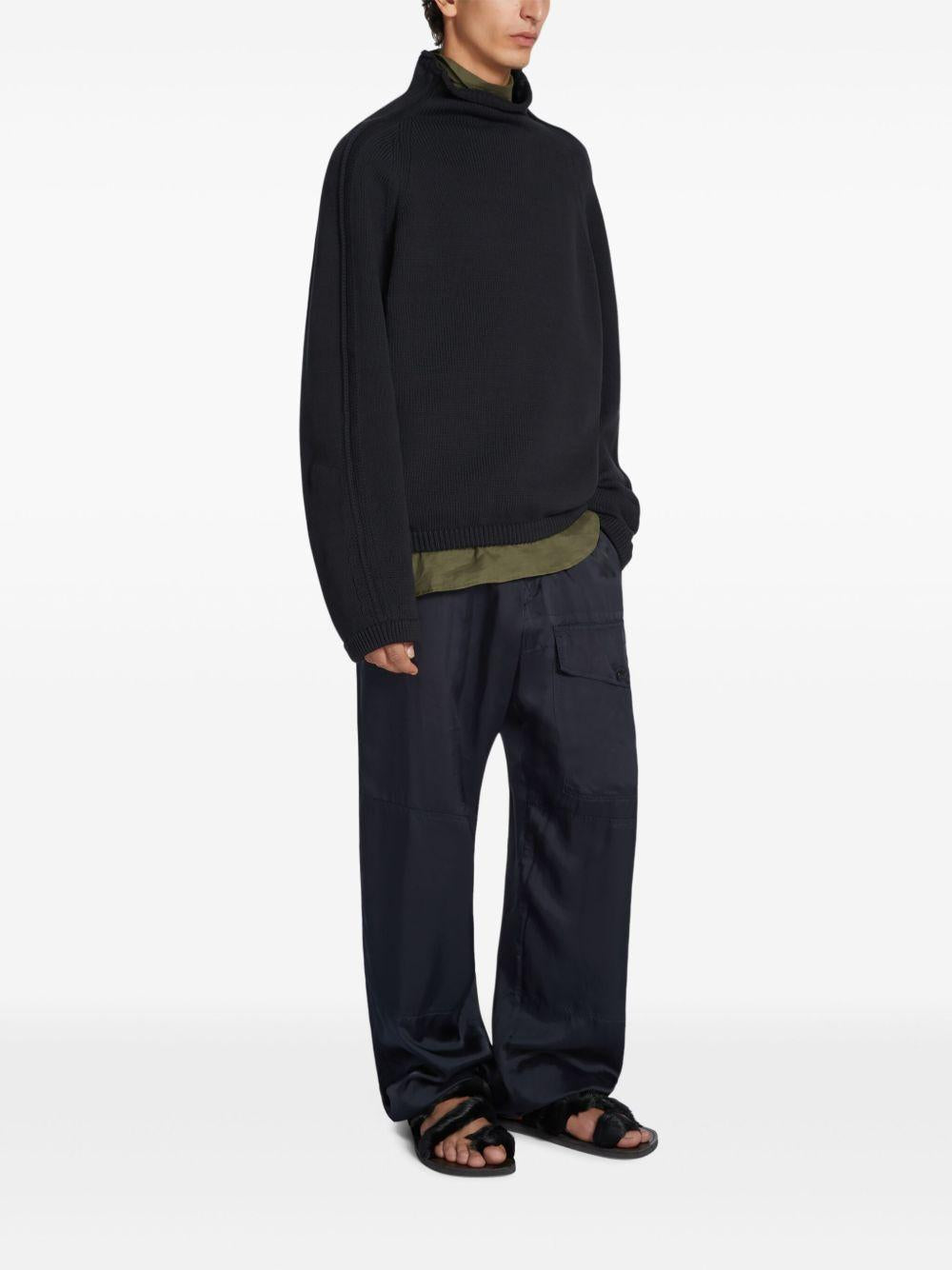 Pantaloni con coulisse in viscosa 2510209111427 509 NAVY DRIES VAN NOTEN 