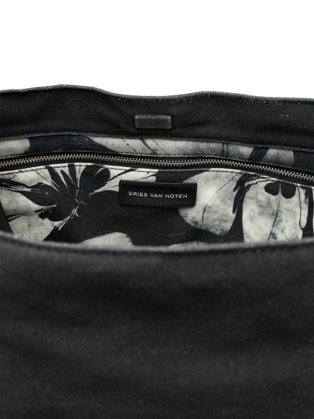 Cotton Canvas Flower Print Bag 251021508798 604 GREEN DRIES VAN NOTEN 