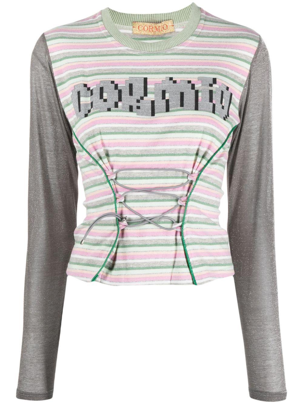  ZENDAYA GREY COLORED STRIPE CORMIO 