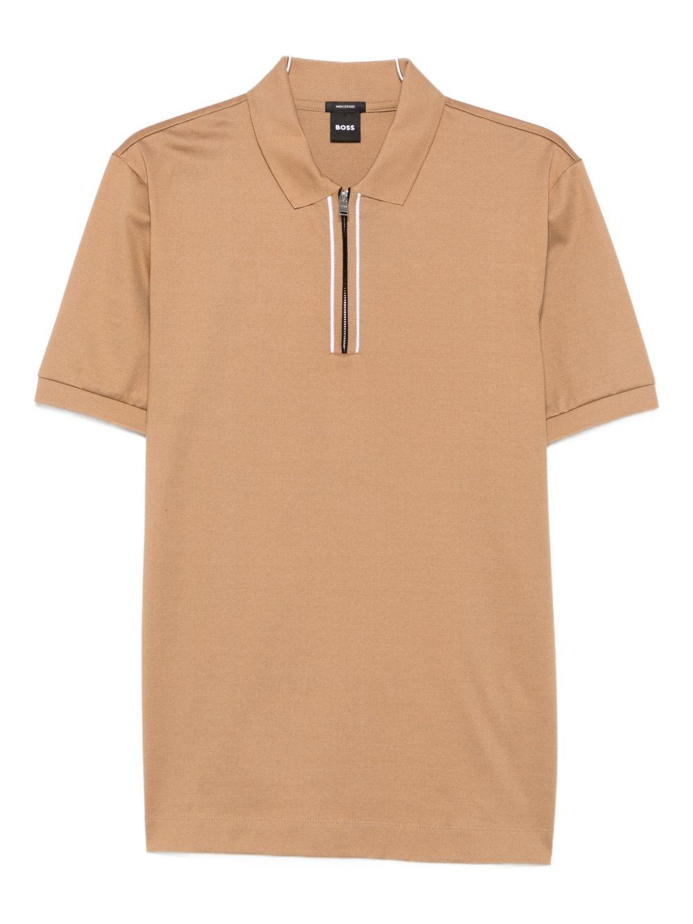 Polo con zip 50543880 260 MEDIUM BEIGE BOSS 