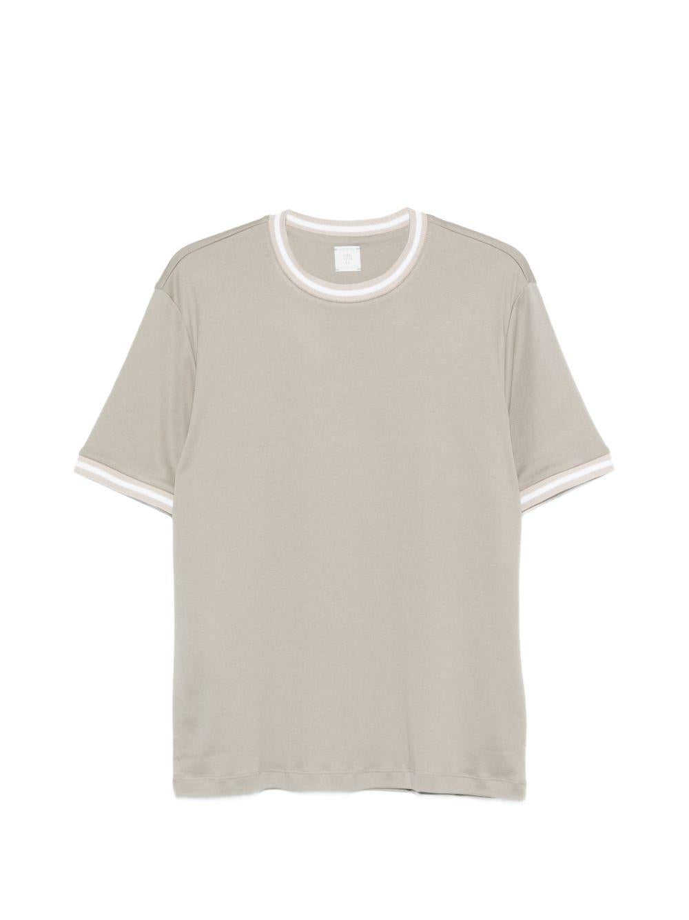 T-shirt girocollo in jersey di cotone M75TSHM13TES0M291 070301 VERDE TORTORA BIANCO ELEVENTY 