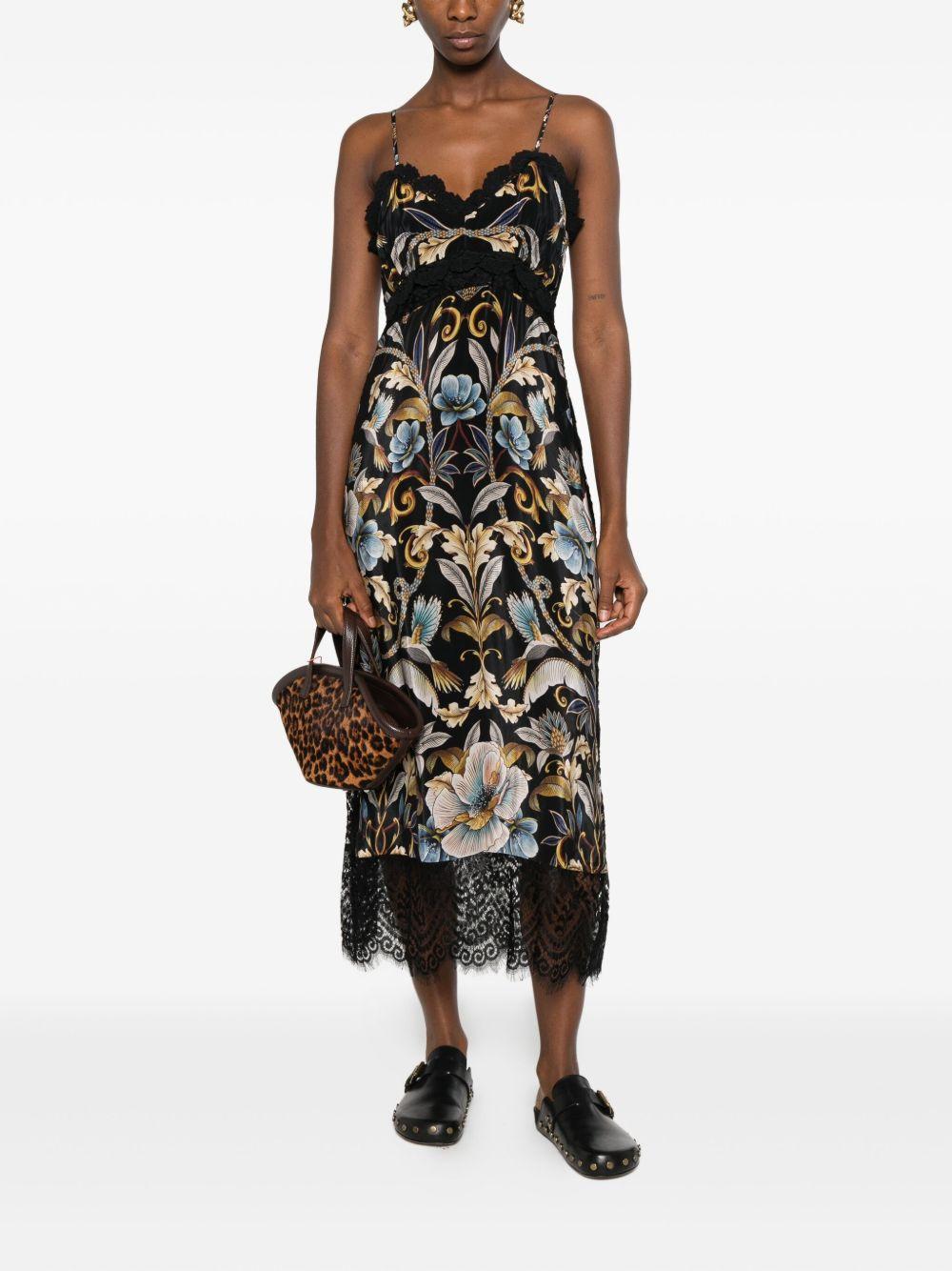 Abito midi Black Flowerful Garden 340093 25082 SNAKE GARDEN FARM RIO 