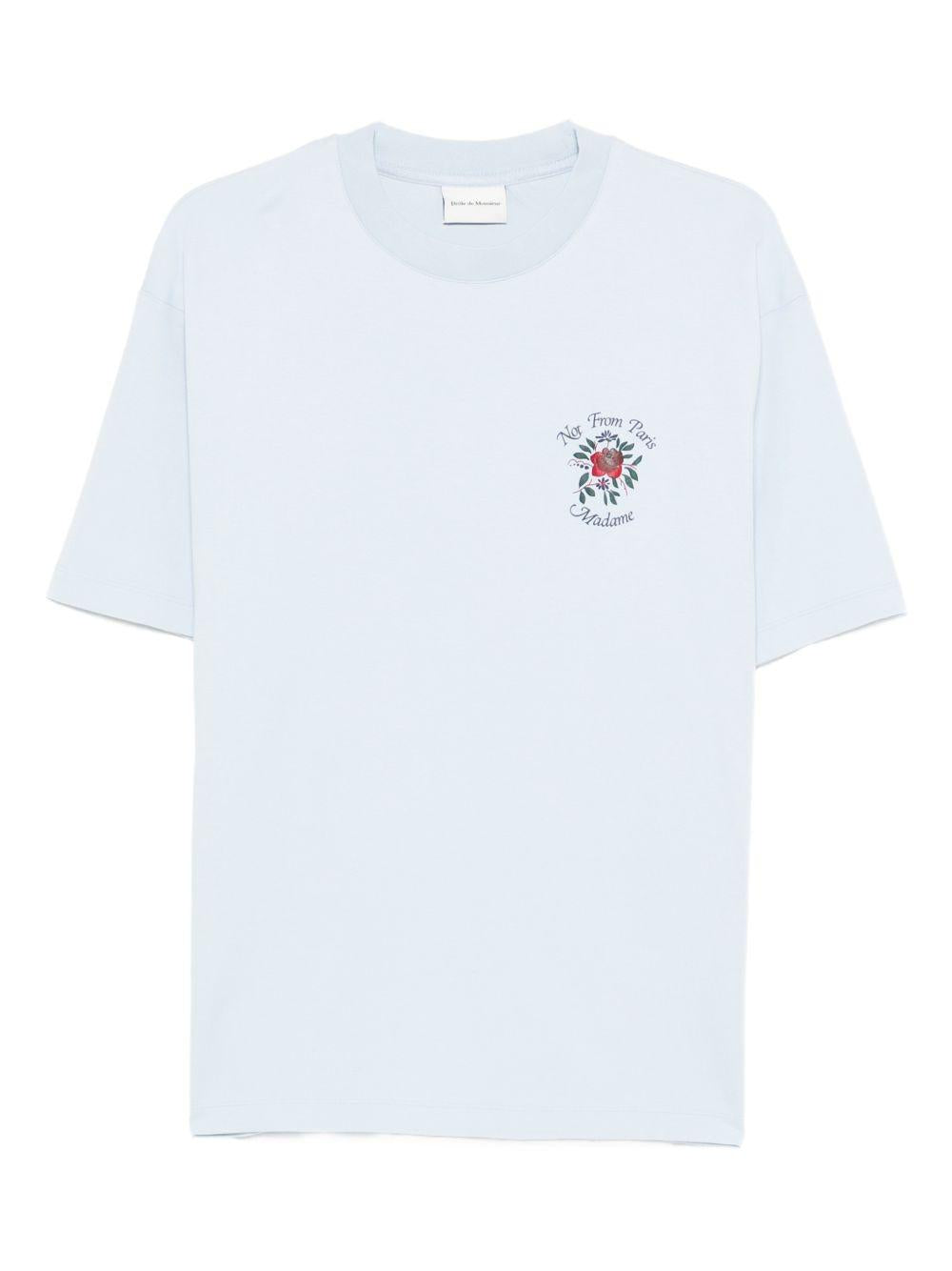 Le T-Shirt Slogan Rose JTS210CO002 LIGHT BLUE DROLE DE MONSIEUR 