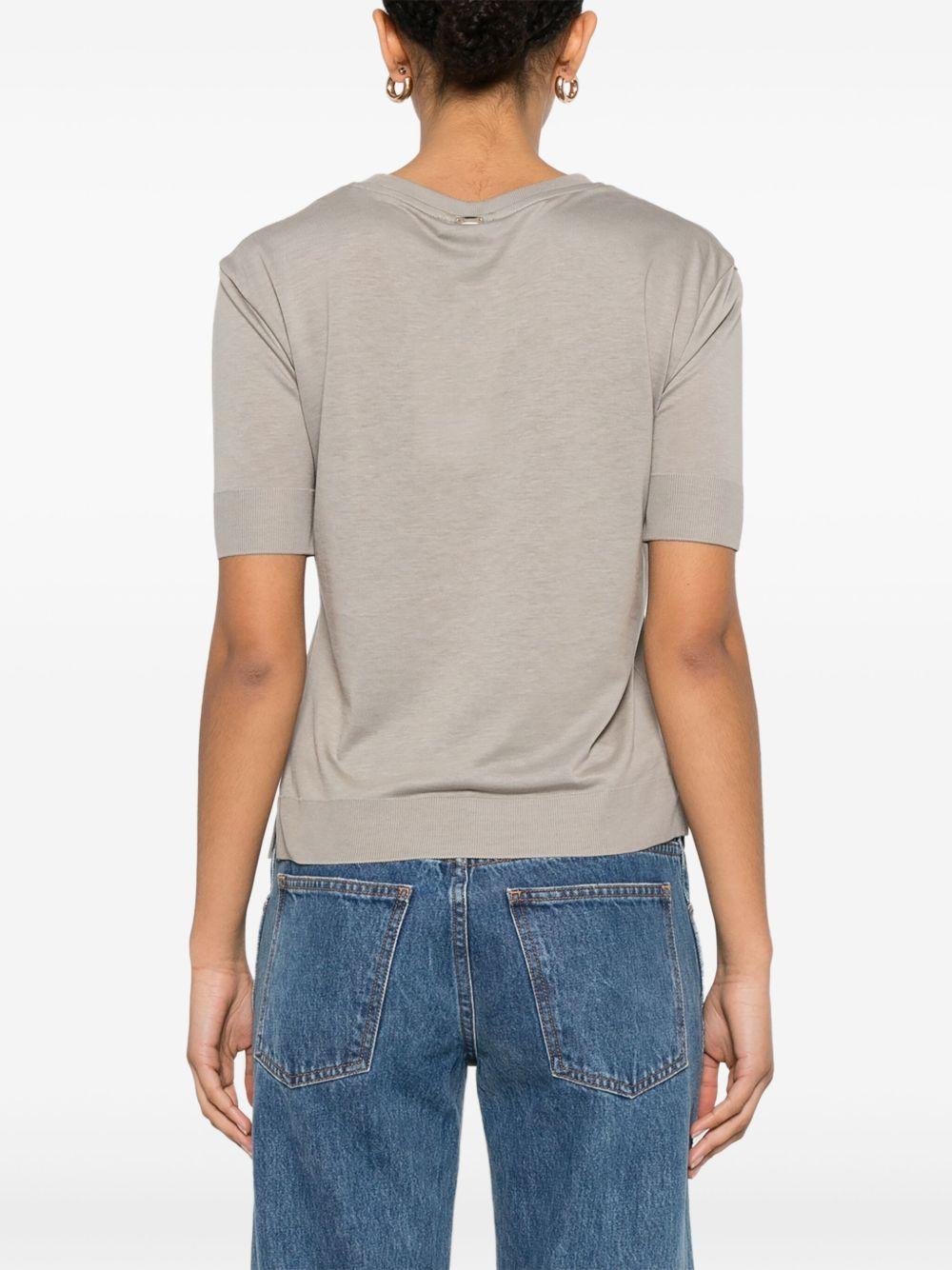 T-shirt in Glam Knit Effect JG000223D52056 2600 Tortora HERNO 