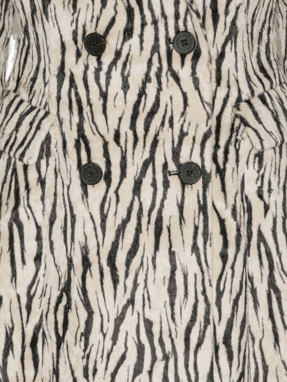 Printed Faux Fur Coat 115047858 858 EGRET COMB ROTATE 